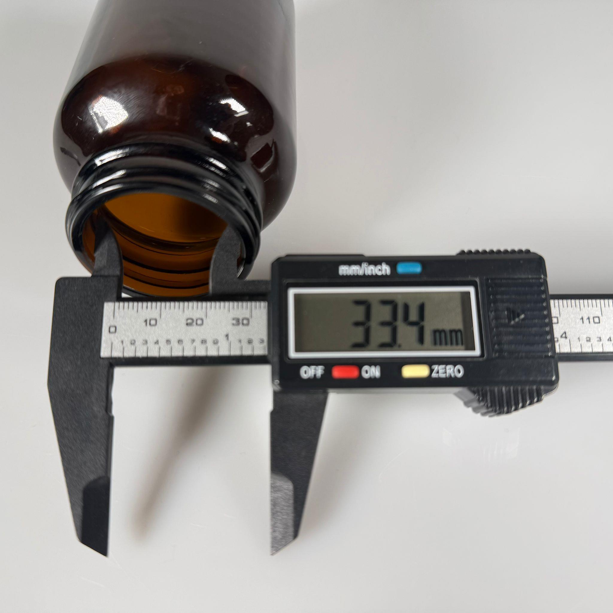 200 CC CAM KAHVERENGİ AMBER TABLET KAPSÜL ŞİŞESİ + 45 MM VİDALI SİYAH PLASTİK KAPAK