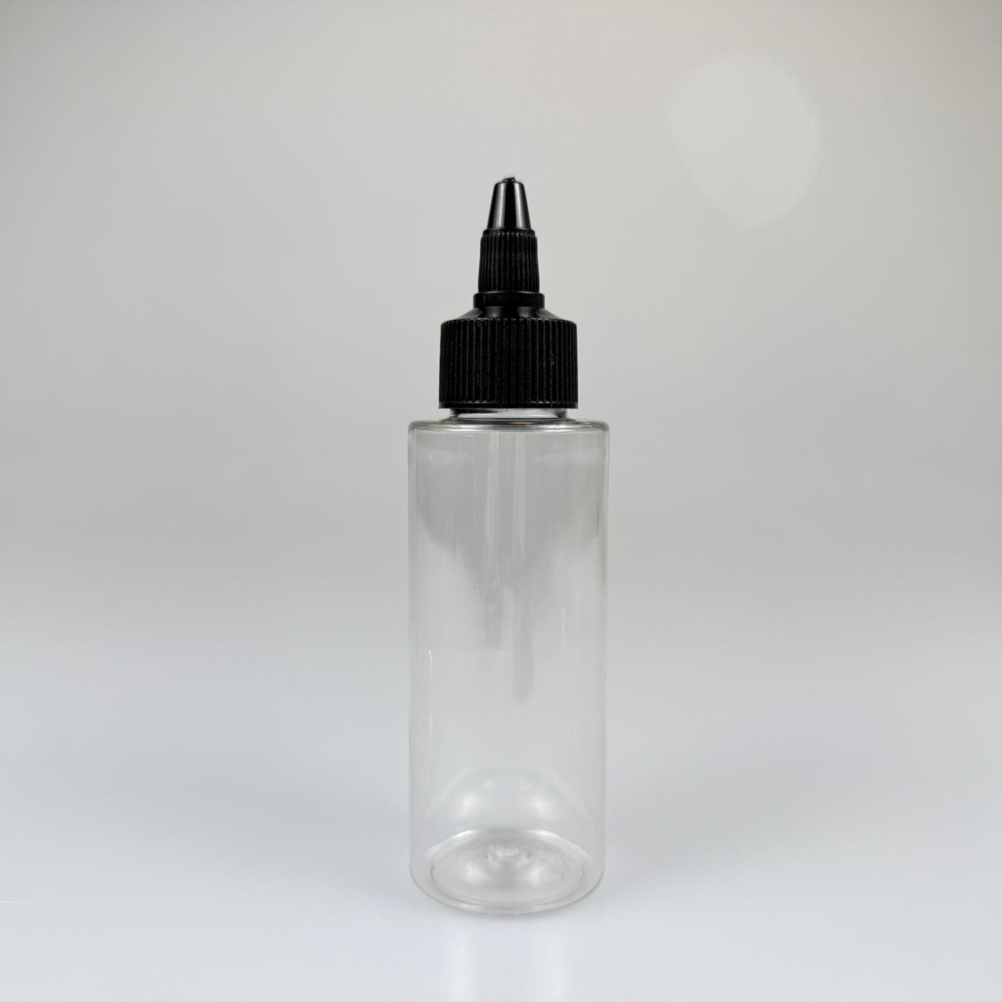 YAĞ, SOS, ACI SOS, SİRKE, SRIRACHA, MÜREKKEP, TUTKAL AKITICI VB BOŞ ŞİŞELERİ - SİYAH SİVRİ TWİST AKITICI KAPAK + 100 ML KÜT SERT PET PLASTİK ŞİŞE TAKIM