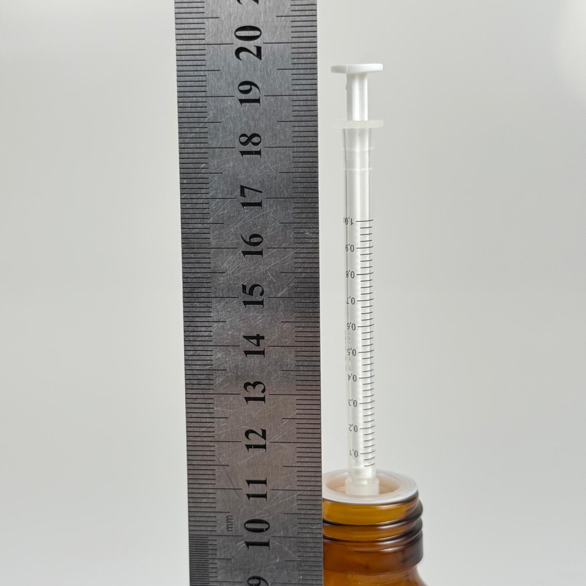 100 ML CAM ECZA ŞİŞESİ + 1 ML DOZAJ PİPETİ + DOZAJ TIPASI + CONTALI PLASTİK KAPAK TAKIM