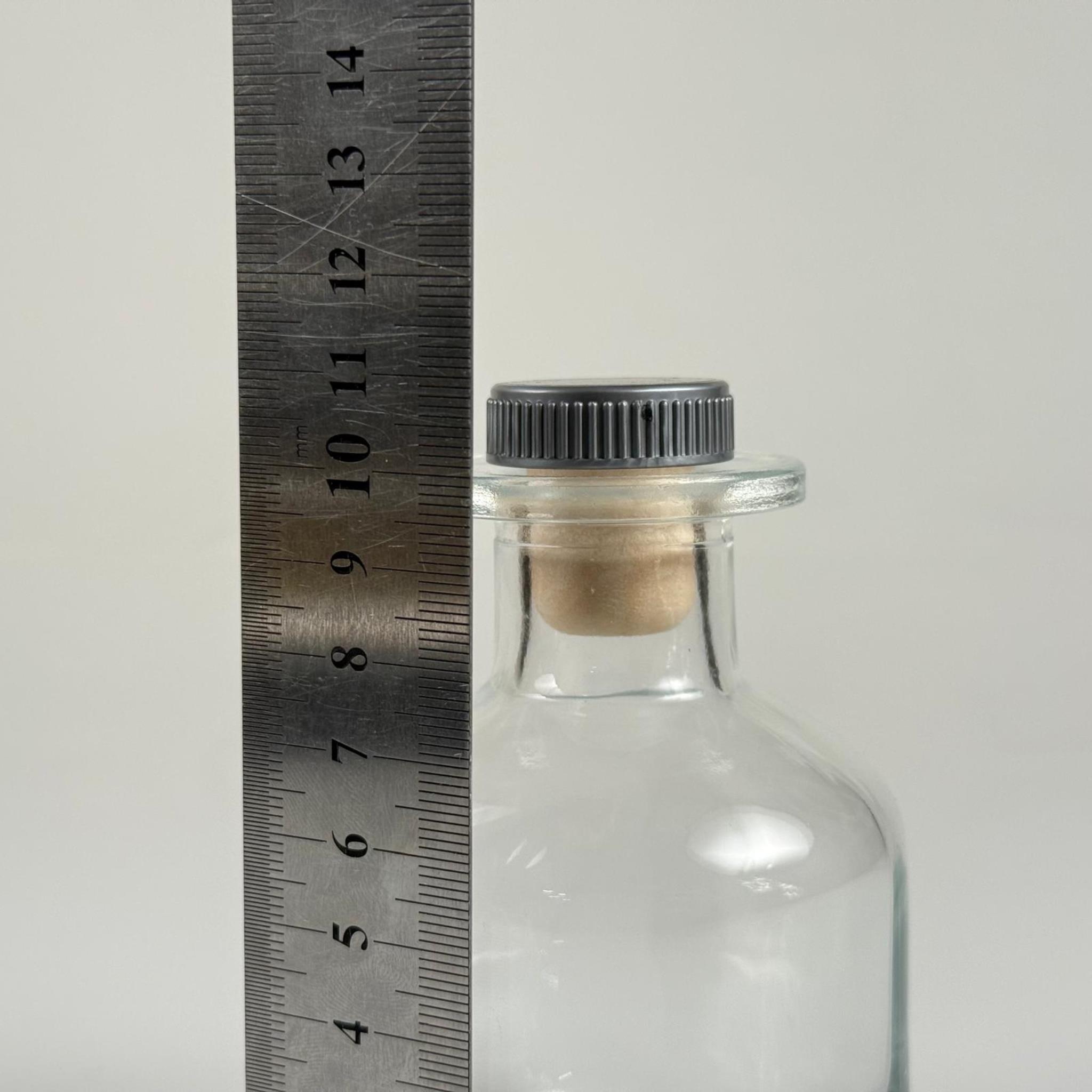 150 CC CAM BAMBU SİLİNDİR ODA KOKUSU ŞİŞESİ - 150 ML DİFFUSER CAM ŞİŞE + GRİ MANTAR TIPA + 3 ADET 24 CM FİBER BAMBU ÇUBUK