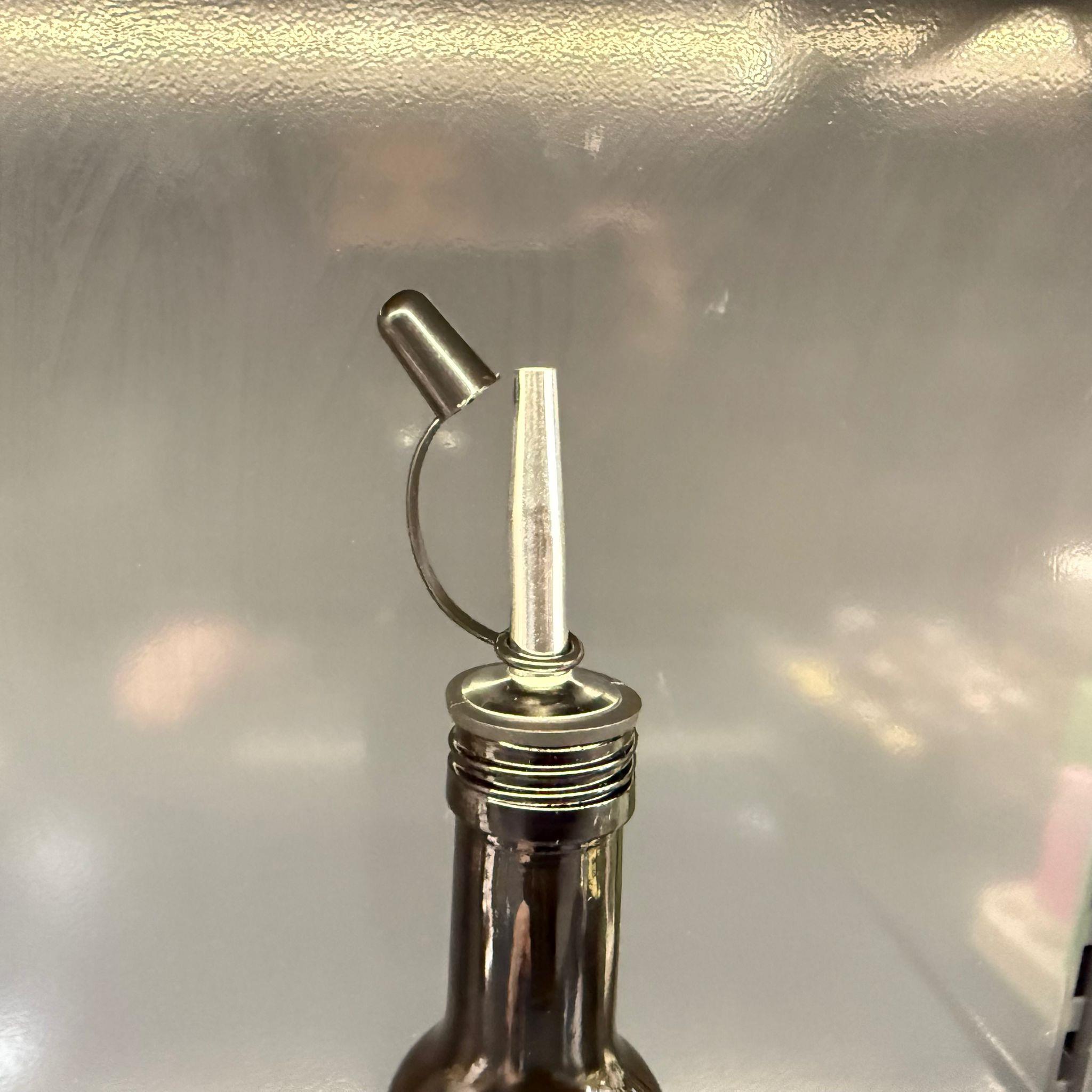 SİLİNDİR CAM YAĞLIK - 250 ML YEŞİL CAM CESENA ŞİŞE + KAPAKLI ÇELİK YAĞDANLIK TIPASI TAKIM