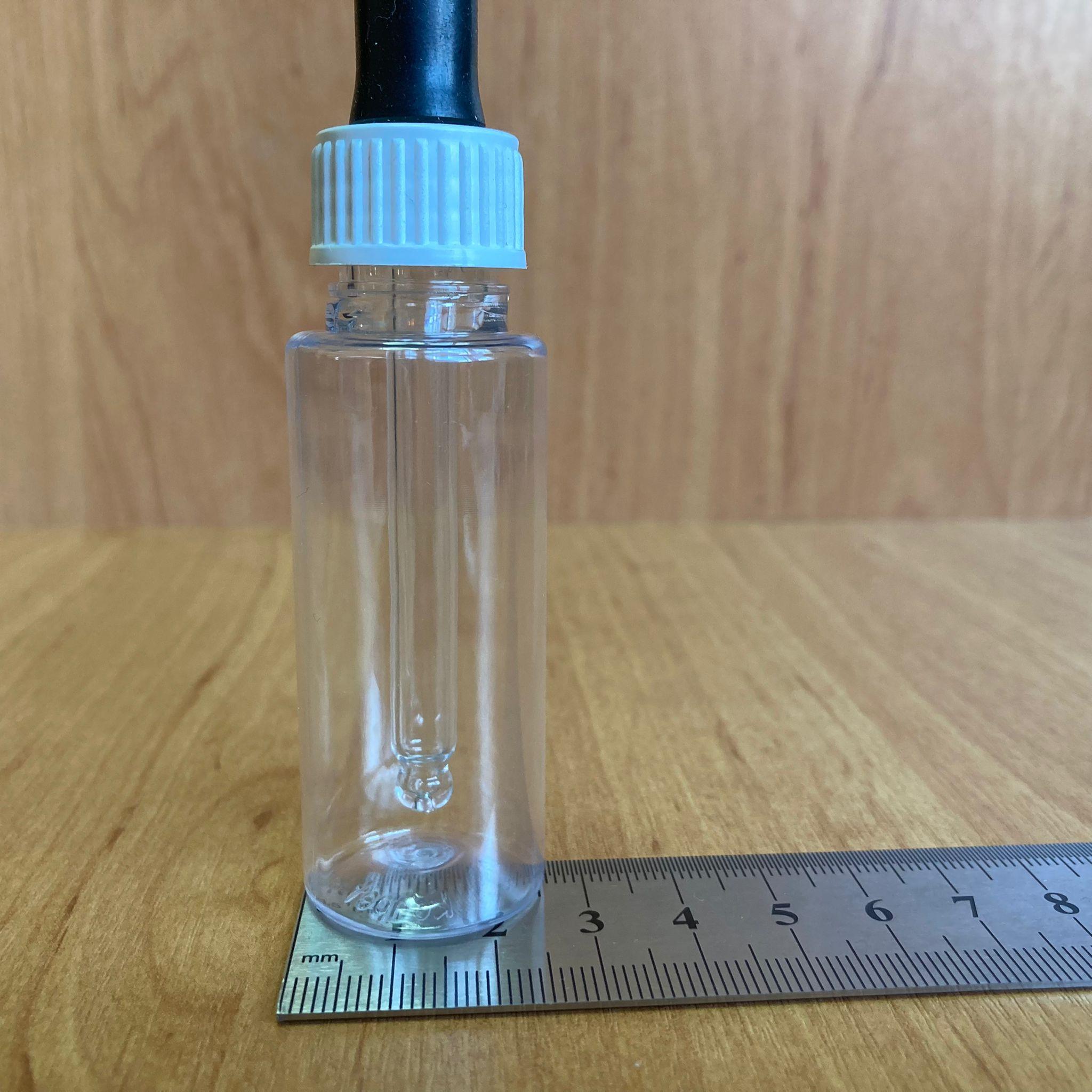 30 CC CAM DAMLALIKLI PLASTİK ŞİŞE - SİYAH EMZİK - BEYAZ PLASTİK KAPAK - 30 ML ŞEFFAF CAM DAMLALIKLI PLASTİK ŞİŞE