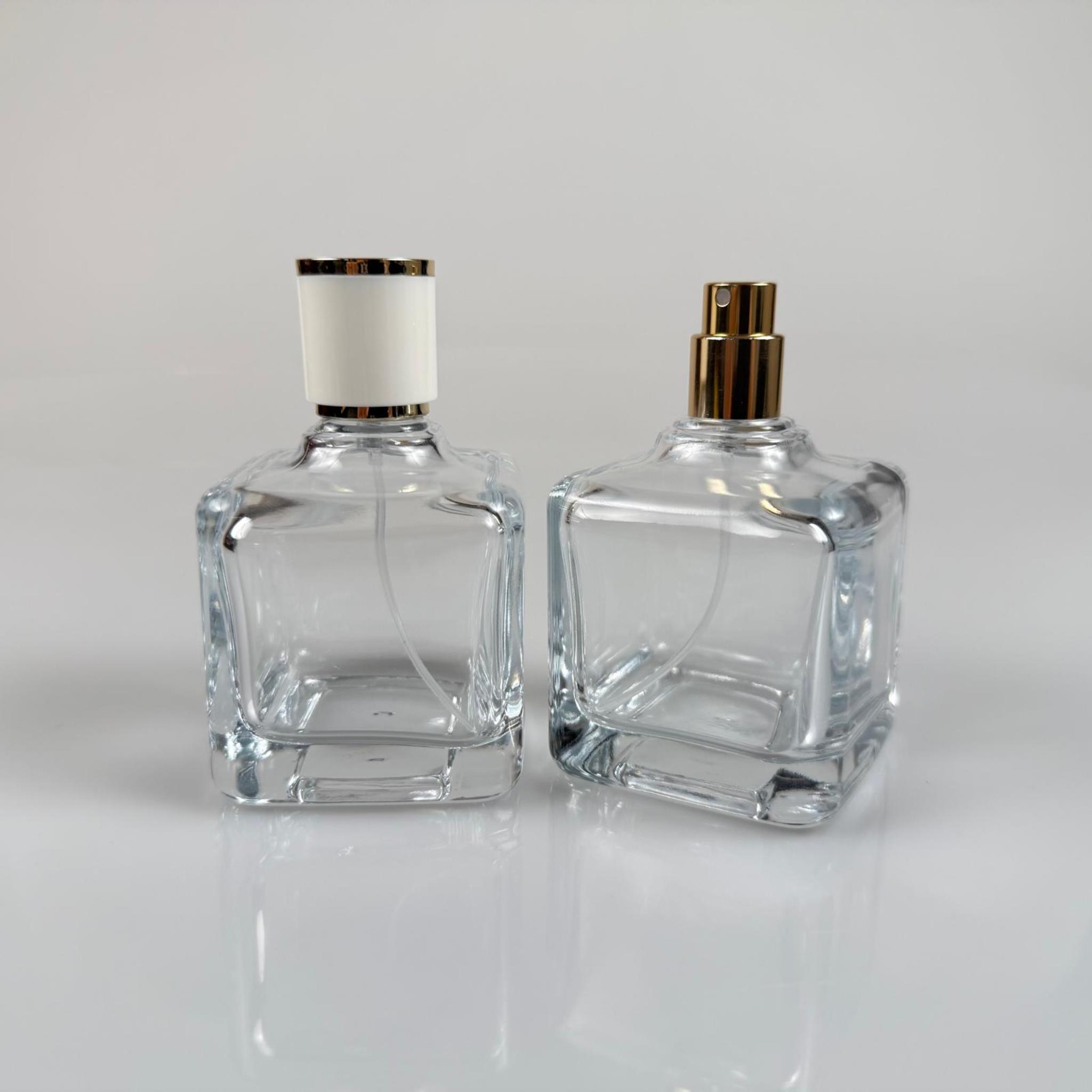 100 ML KARE MODEL LURA PARFÜM ŞİŞESİ - GOLD METAL SPREYLİ + GOLD BEYAZ KAPAKLI (AĞIZ 15 MM GEÇME KOLAY KAPAMA)