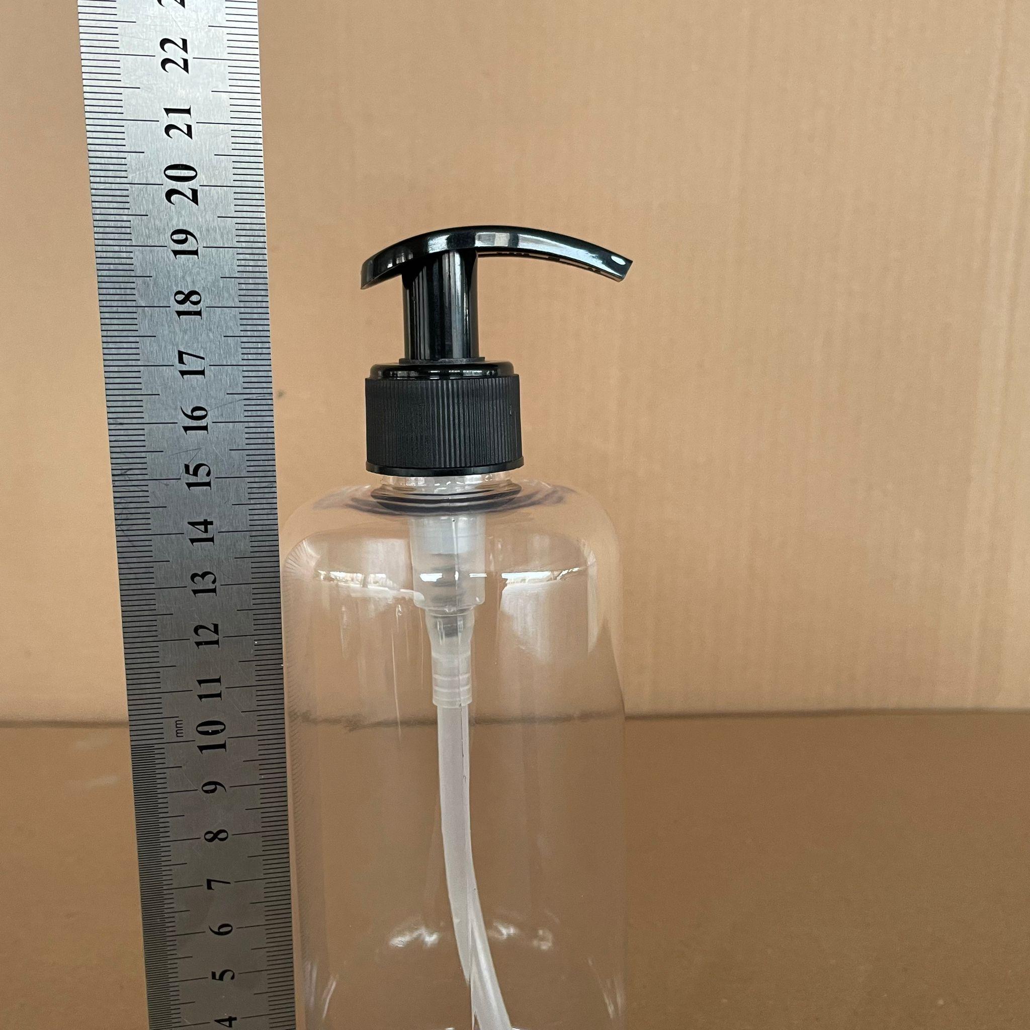 500 CC UZUN SİLİNDİR PET ŞİŞE KALIN (26 GR) - SİYAH SIVI SABUN POMPALI - 28 AĞIZ - 500 ML PET ŞİŞE