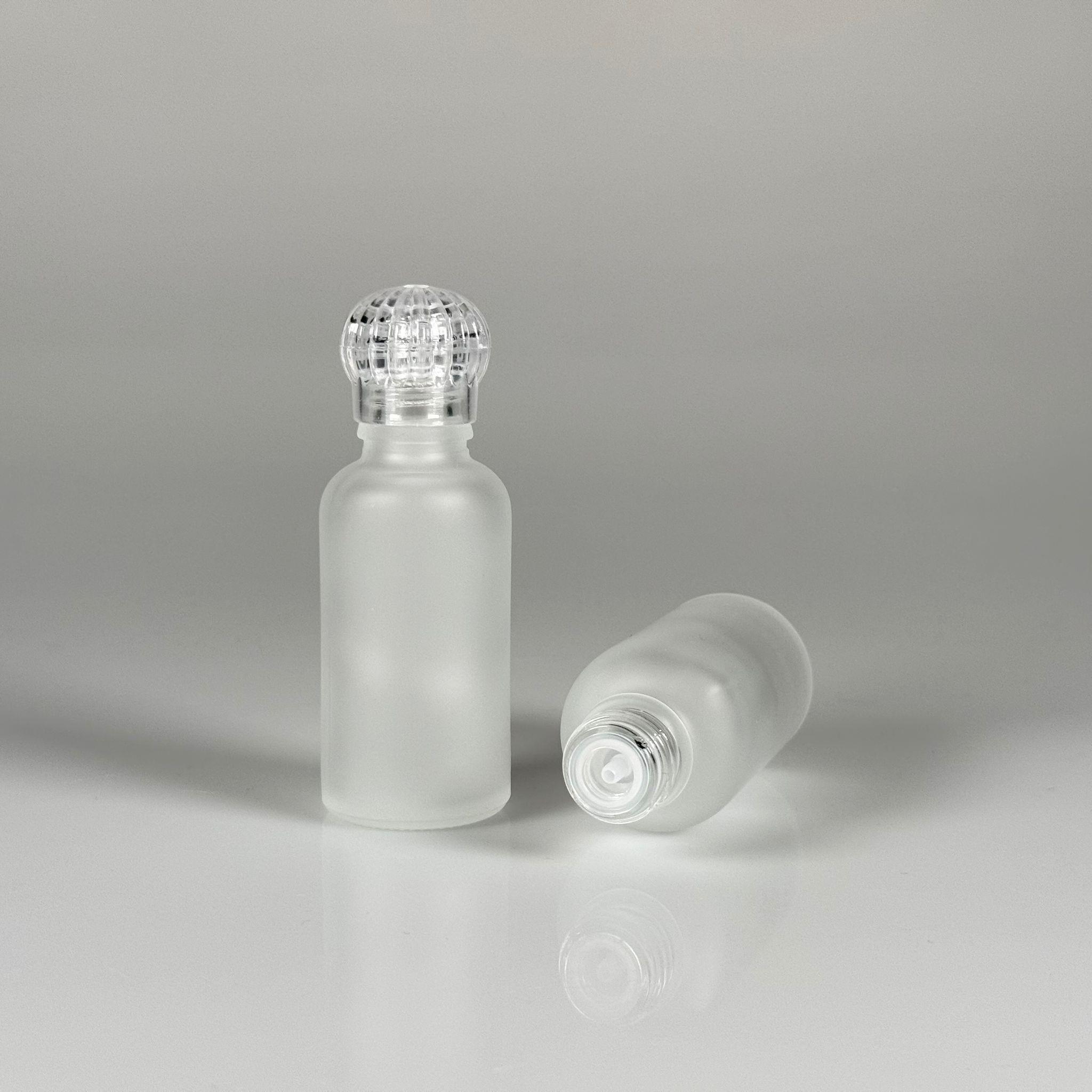 30 CC BUZLU CAM ŞİŞE - KRİSTAL KAPAKLI TIPALI  - 30 ML CAM KOLONYA ŞİŞESİ