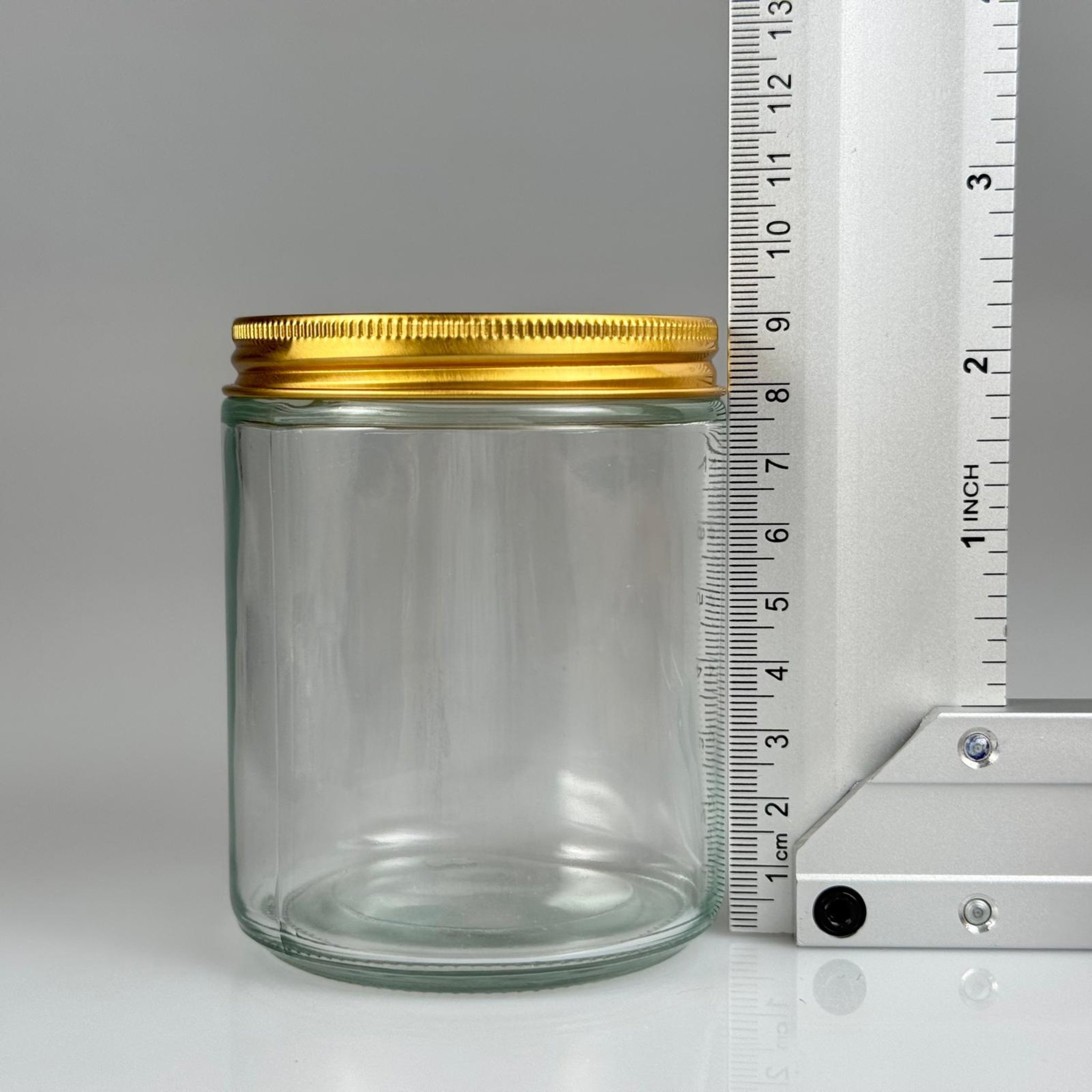 270 CC CAM ŞEFFAF MUM KAVANOZU - KÖPÜK CONTALI SIZDIRMAZ GOLD METAL KAPAKLI  - 270 ML KREM KAVANOZU - MUM KAVANOZLARI - MEDİKAL KAVANOZ