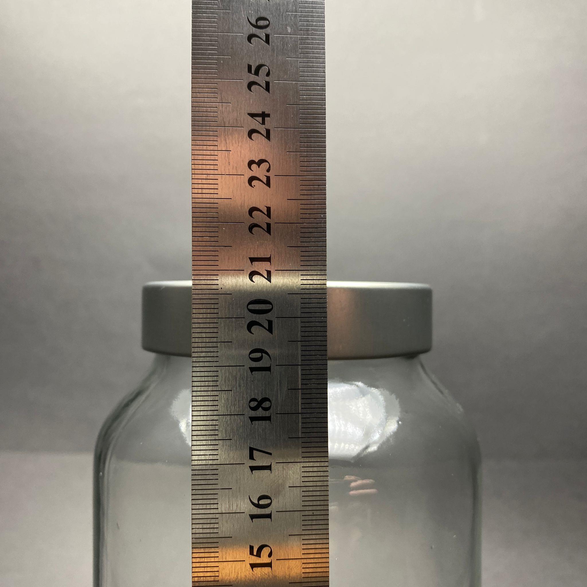 1500 CC CAM KAVANOZ - DERİN GÜMÜŞ LÜKS METAL KAPAKLI - 1500 ML DAR AĞIZ CAM KAVANOZ