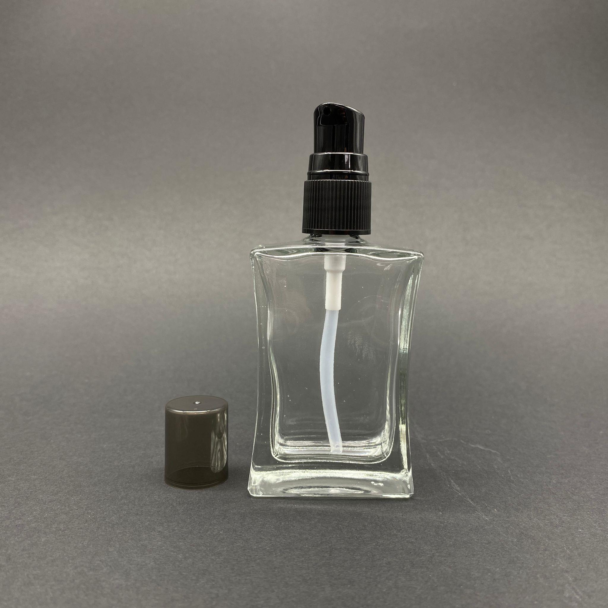 50 CC KÖŞELİ CAM ŞİŞE SİYAH LOSYON POMPALI TAKIM - 50 ML LOSYON ŞİŞESİ - 1. KALİTE İTHAL CAM