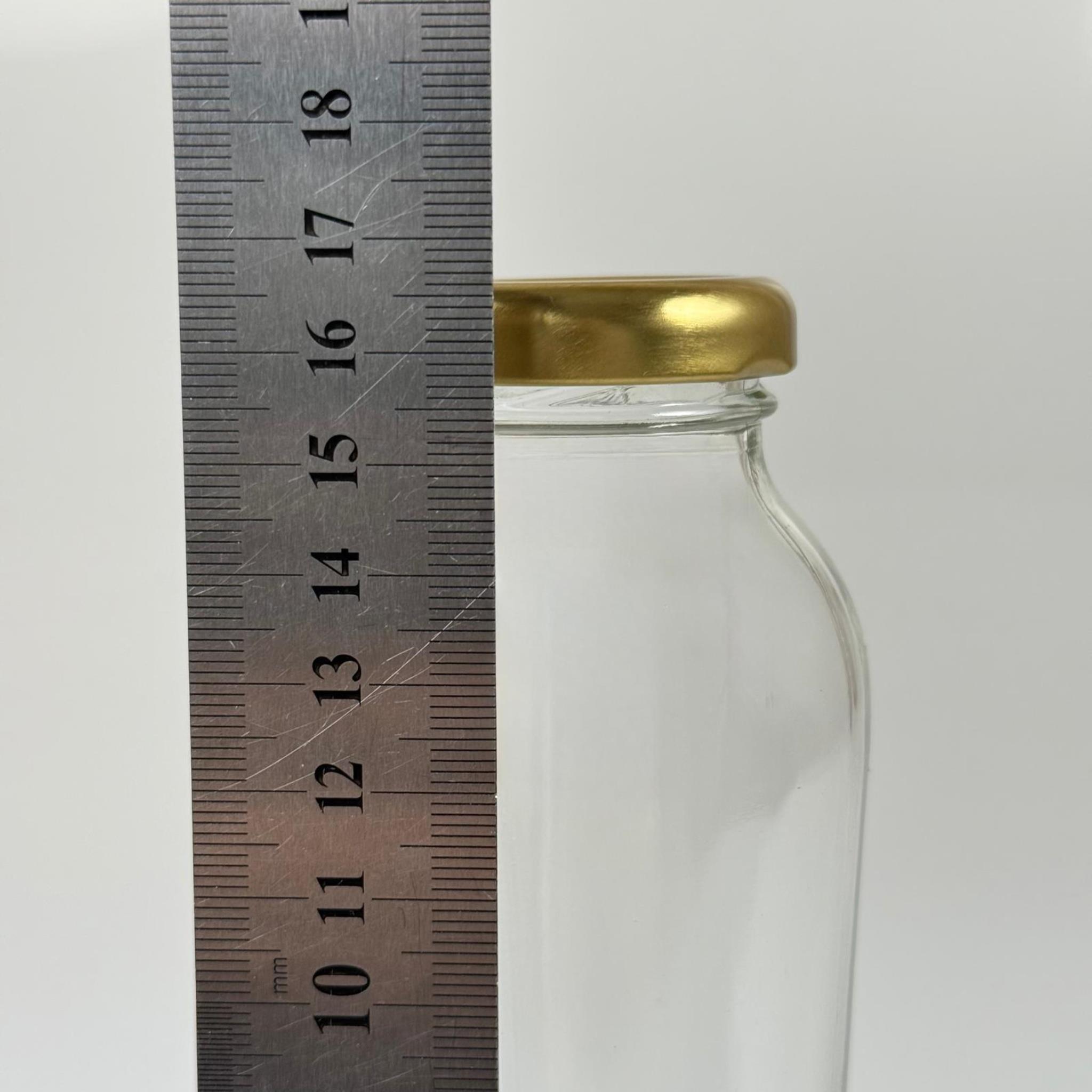 250 CC PAŞABAHÇE CAM MEYVE SUYU ŞİŞESİ - GOLD METAL KAPAKLI - 250 ML CAM ŞİŞE - KONSERVEYE UYGUN