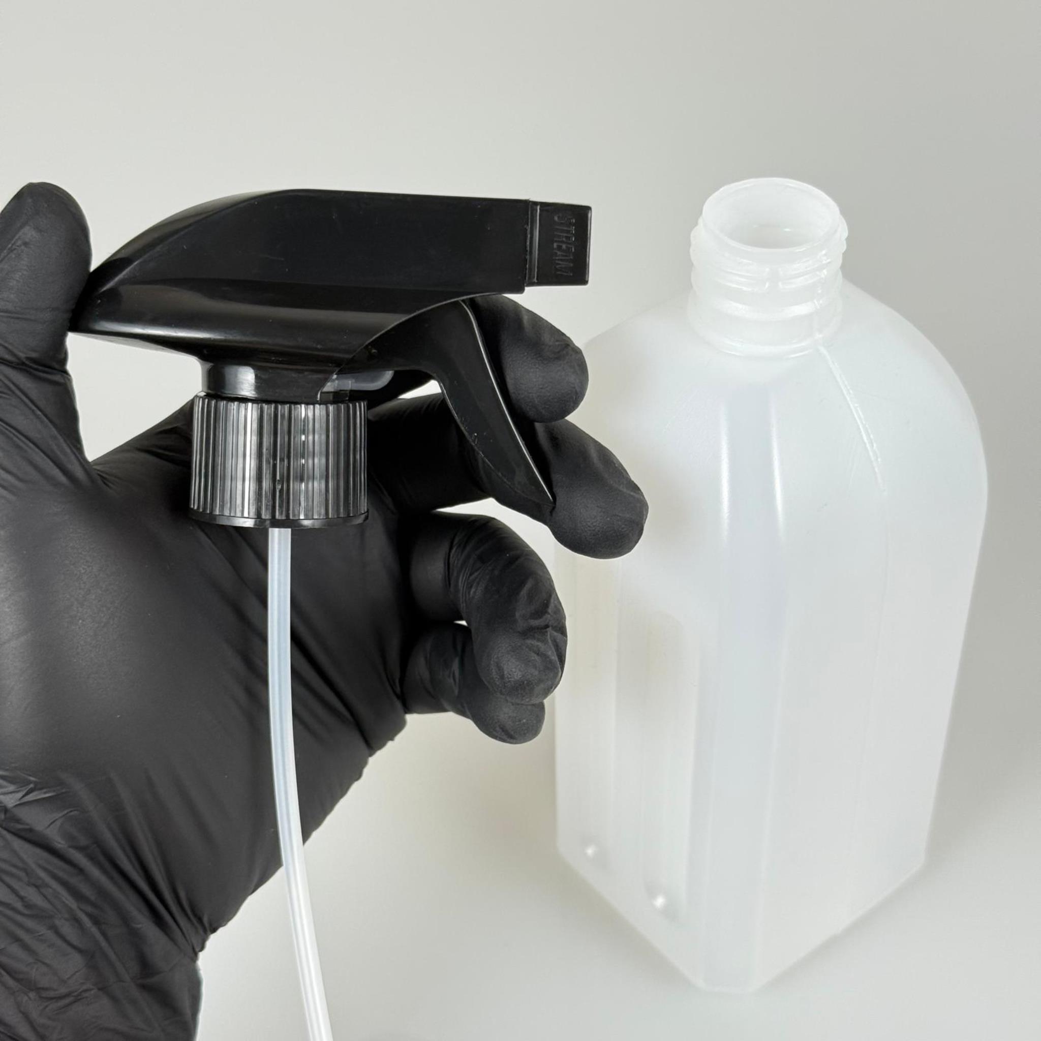 500 CC DEZENFEKTAN BİDONU - SİYAH TETİK SPREYLİ - 500 ML BEYAZ BOŞ DEZENFEKTAN BİDONU