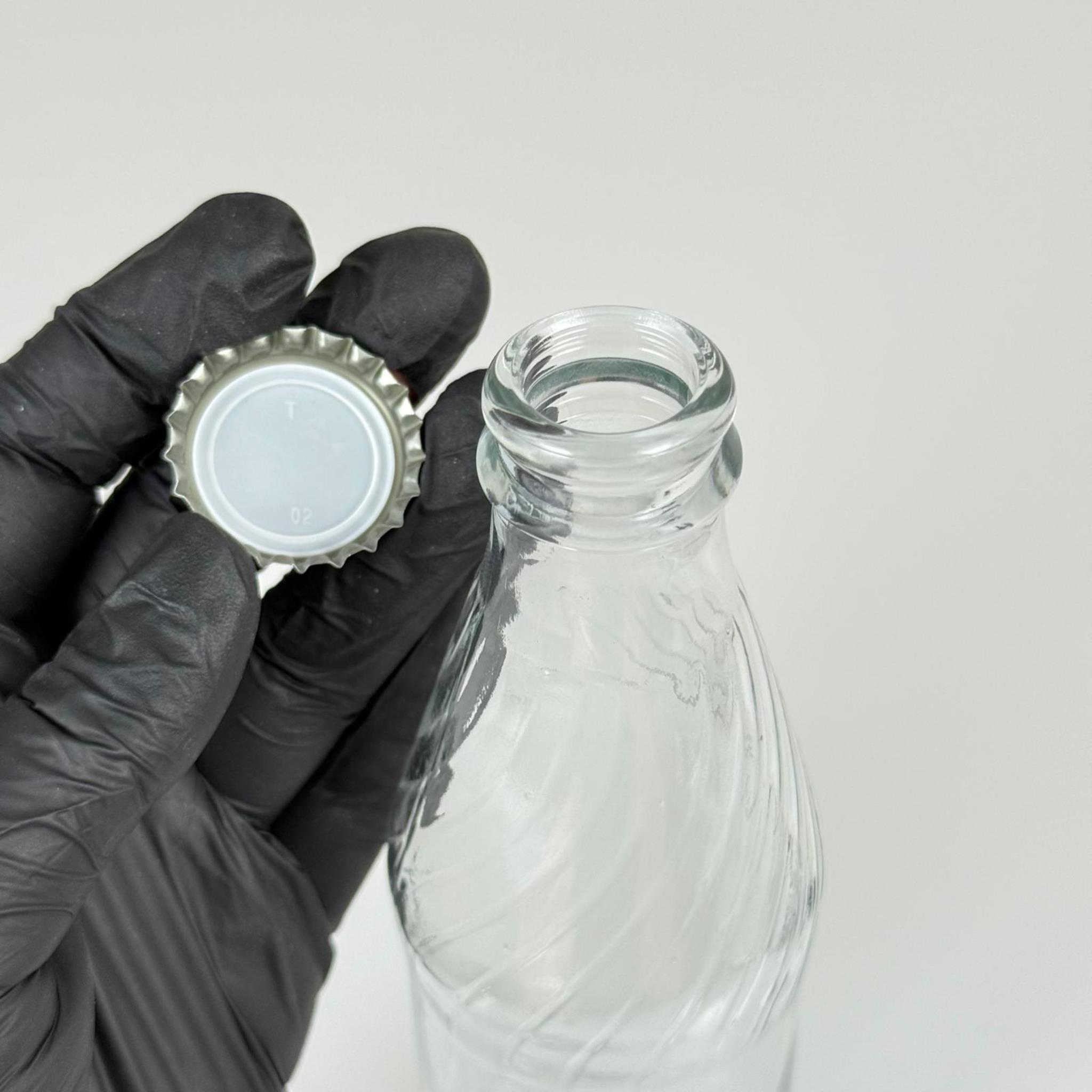 250 CC ŞEFFAF CAM GAZOZ ŞİŞESİ - GÜMÜŞ KAPAKLI - 250 ML SODA ŞİŞESİ - ŞİŞE VE KAPAK AYRI GELİR