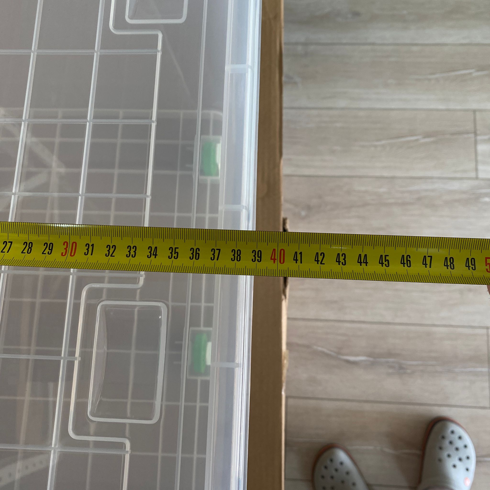SAKLAMA KABI - DİKDÖRTGEN - 50 LİTRE - 60X40 CM YÜKSEKLİK 30 CM - TEKERLEKLİ SAKLAMA KABI