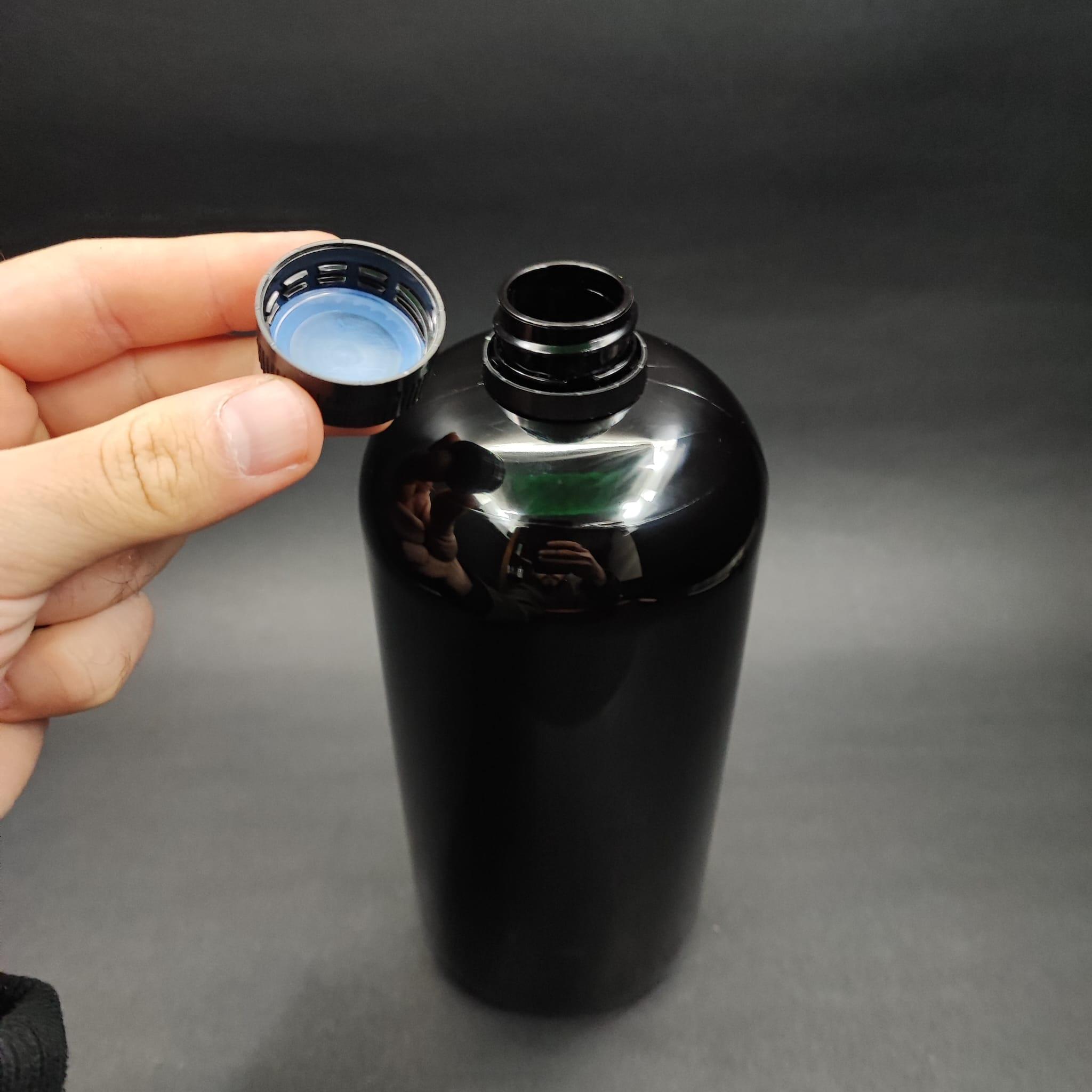 1000 CC SİYAH PLASTİK ŞİŞE - SİYAH KİLİTLİ CONTALI KAPAKLI - 1000 ML SİYAH BOŞ PET ŞİŞE