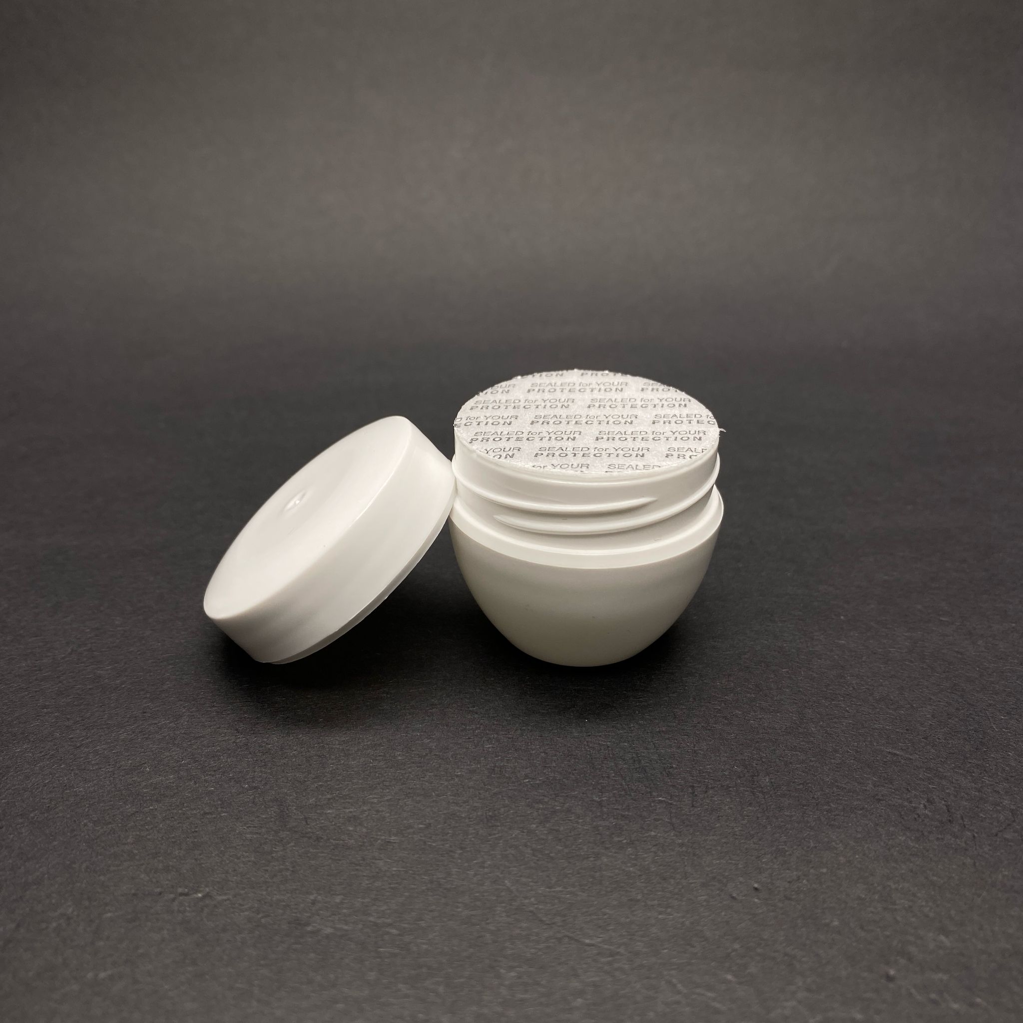 20 CC BEYAZ PLASTİK KAVANOZ - KREM KAVANOZU  -  20 ML KENDİNDEN YAPIŞKANLI SIZDIRMAZ KÖPÜK CONTALI UFAK KREM KAVANOZU