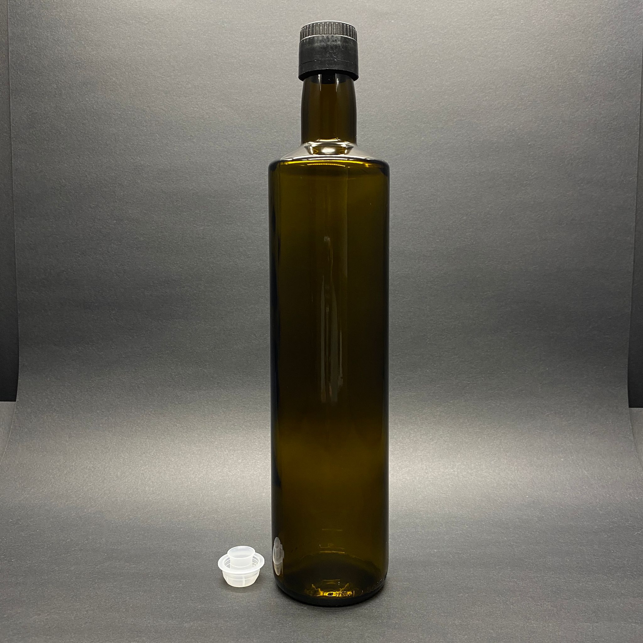 750 CC DORİKA YEŞİL CAM ŞİŞE - KİLİTLİ SİYAH DROP STOP AKITICILI PLASTİK KAPAKLI - 750 ML SİLİNDİR YAĞ ŞİŞESİ - SİRKE ŞİŞESİ
