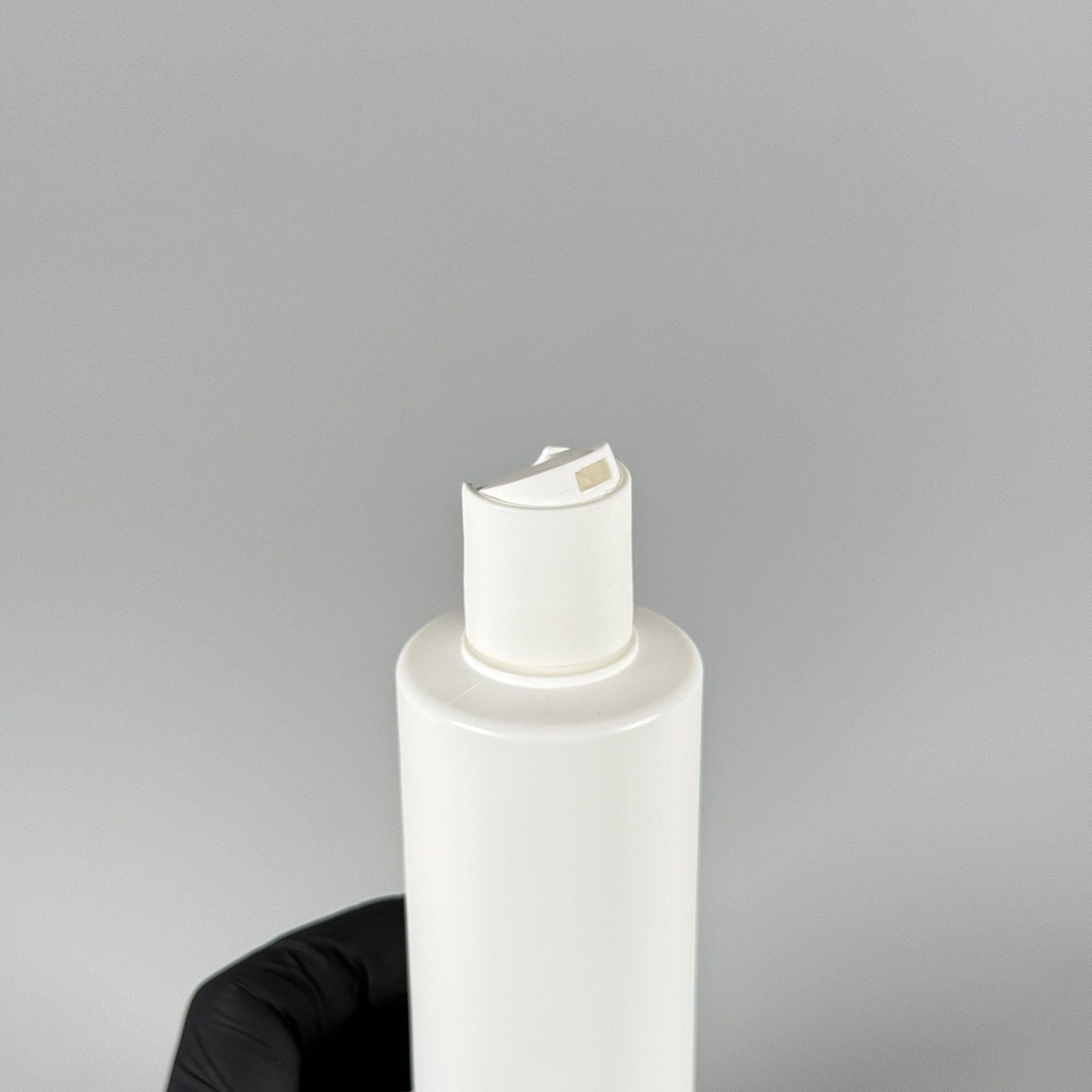 200 CC (SİLME 250 CC) BEYAZ SİLİNDİR MODEL MAT SERT POLİETİLEN ŞİŞE - BEYAZ DİSKTOP ŞAMPUAN KAPAKLI - 200 ML BEYAZ PLASTİK ŞİŞE