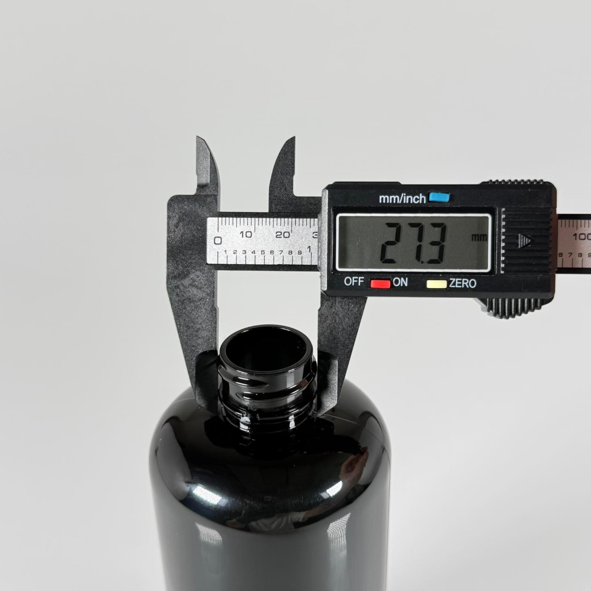 500 CC SİYAH UZUN SİLİNDİR PET ŞİŞE KALIN (26 GR) KAPAKSIZ - 28 AĞIZ - 500 ML PET ŞİŞE