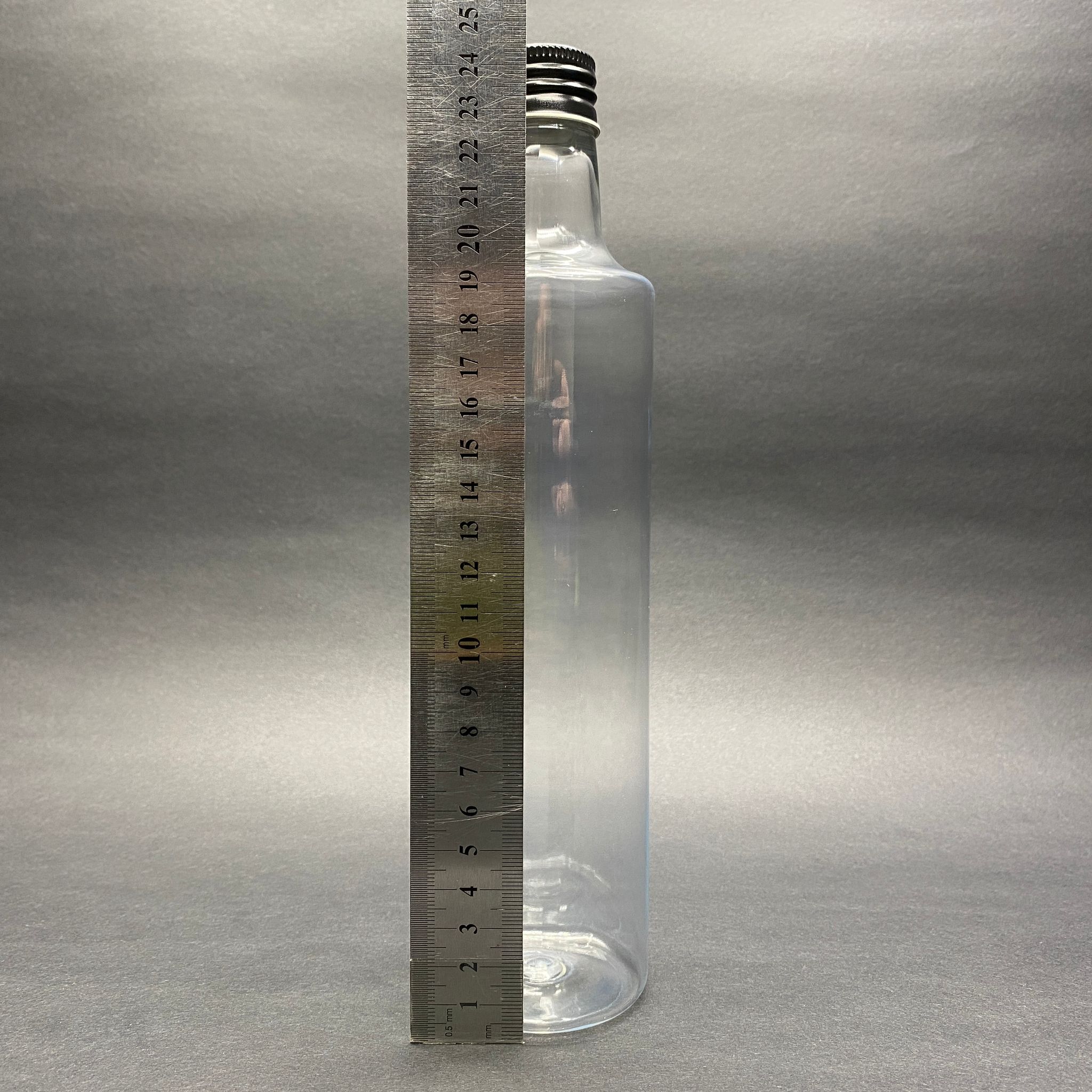 500 CC DORİKA SİLİNDİR PET ŞİŞE - CONTALI SİYAH METAL KAPAKLI - (60 GR) CAM GÖRÜNÜMLÜ SERT KALIN KIRILMAZ 500 ML SİLİNDİR PLASTİK ŞİŞE
