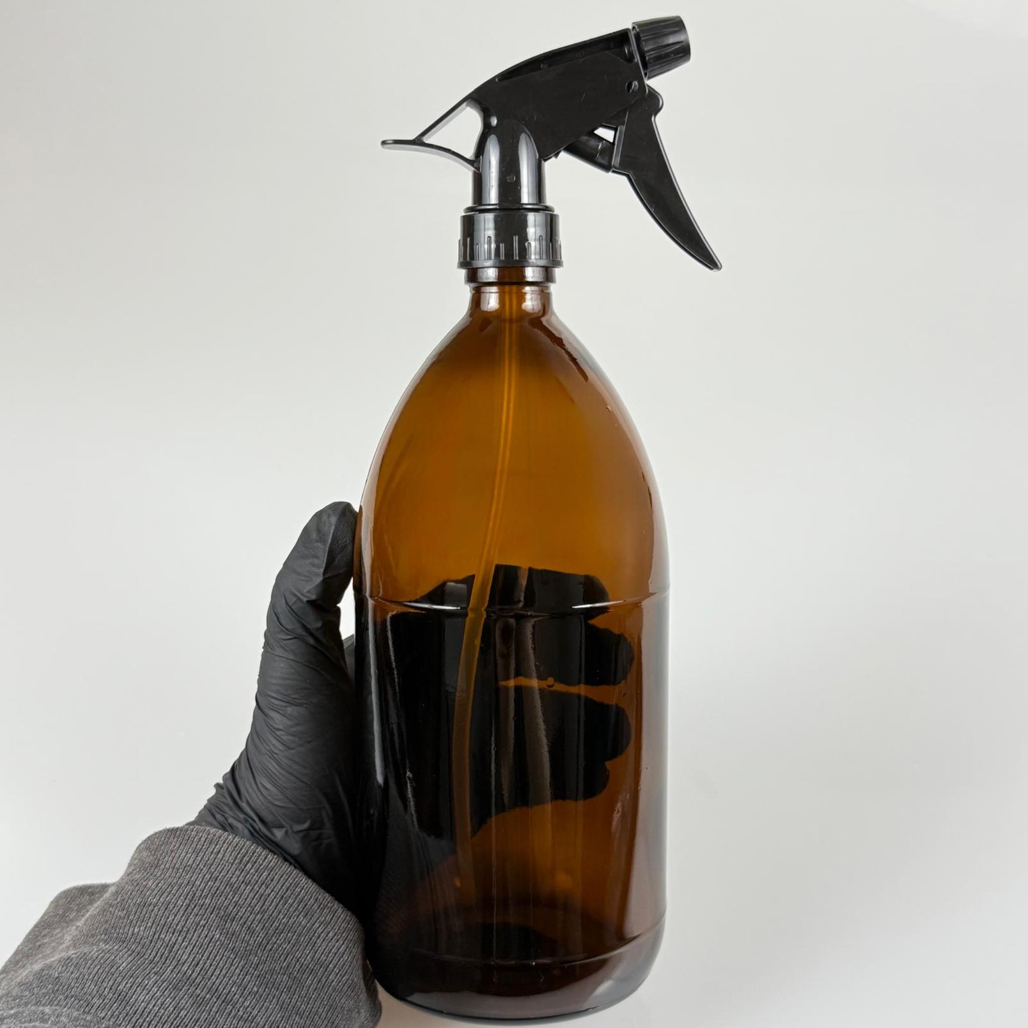 1000 CC AMBER TOMBUL ÖZEL SERİ CAM ŞİŞE - SİYAH KİMYASALA DAYANIKLI DOZAJ SPREYLİ - 1000 ML CAM ECZA ŞİŞESİ - KAHVERENGİ