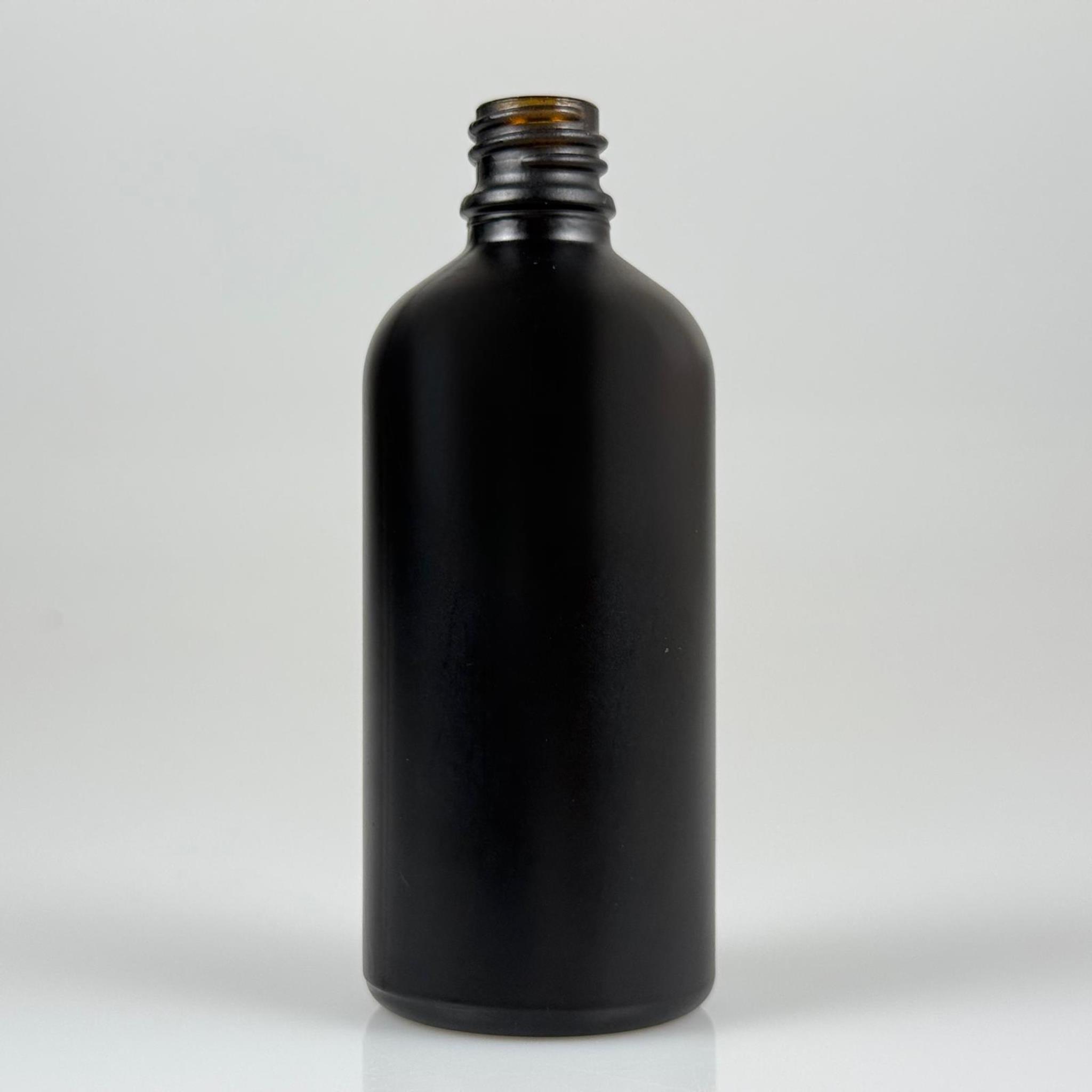 100 CC MAT SİYAH CAM ŞİŞE KAPAKSIZ (18 AĞIZ) - 100 ML SİYAH CAM ŞİŞE