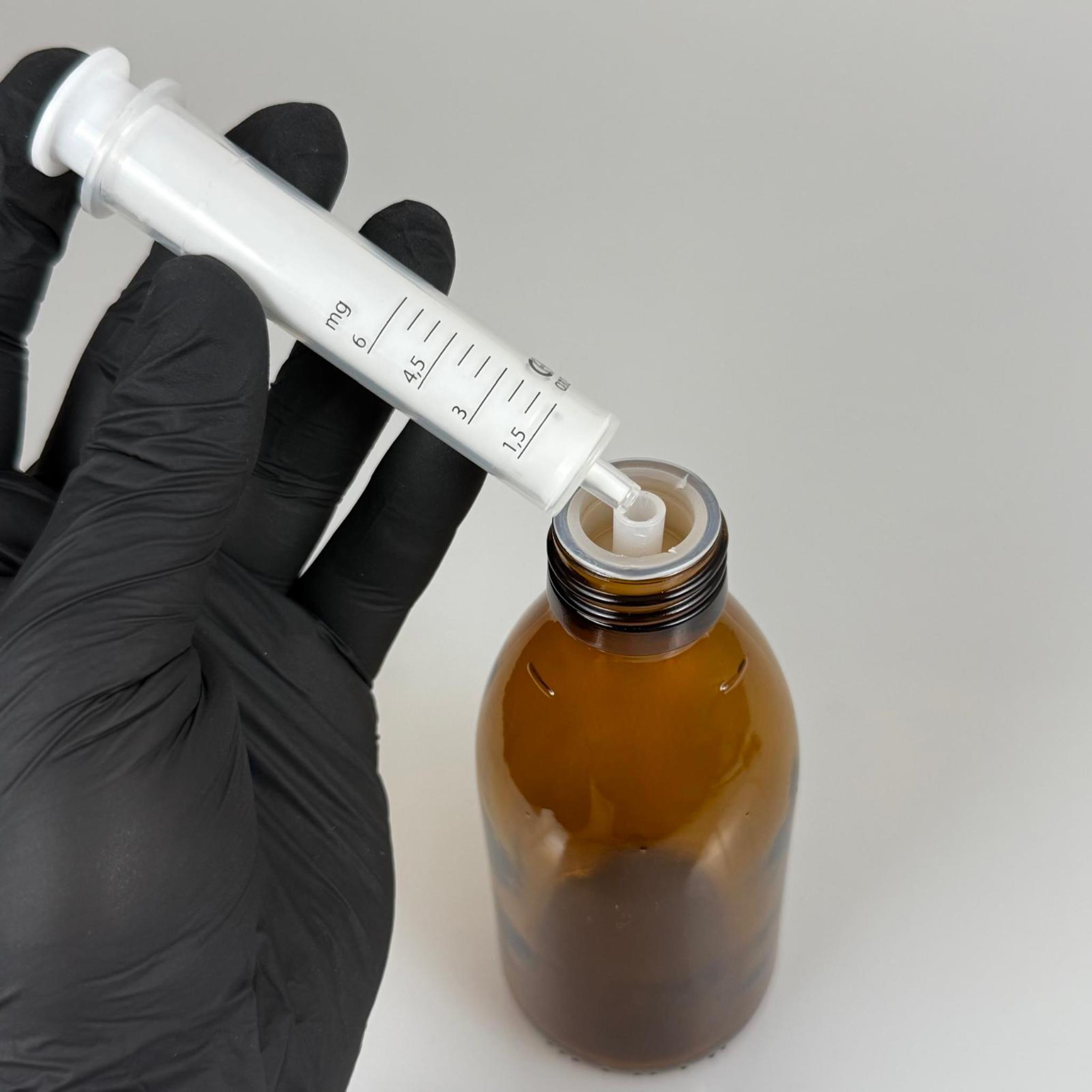 200 ML CAM ECZA ŞİŞESİ + 6 ML DOZAJ PİPETİ + DOZAJ TIPASI + CONTALI PLASTİK KAPAK TAKIM