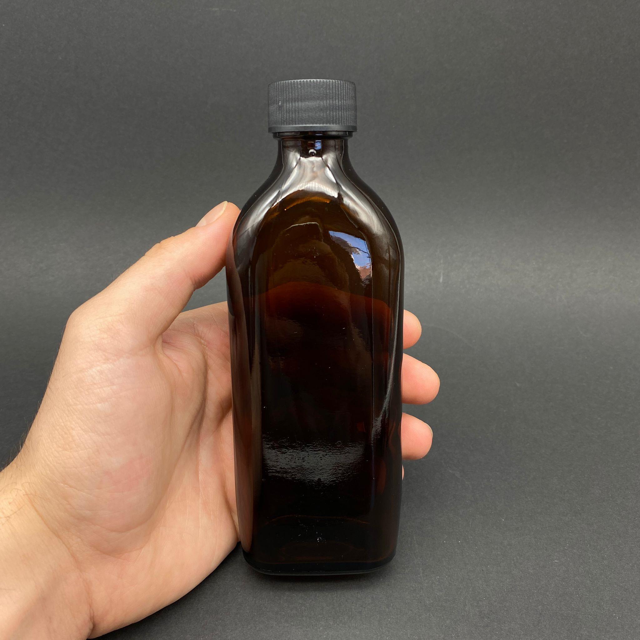 150 CC AMBER YASSI CAM ŞİŞE -SOĞUK KAHVE ŞİŞESİ- SİYAH PLASTİK KAPAKLI - 150 ML YASSI CAM ŞİŞE - COLDBREW ŞİŞESİ