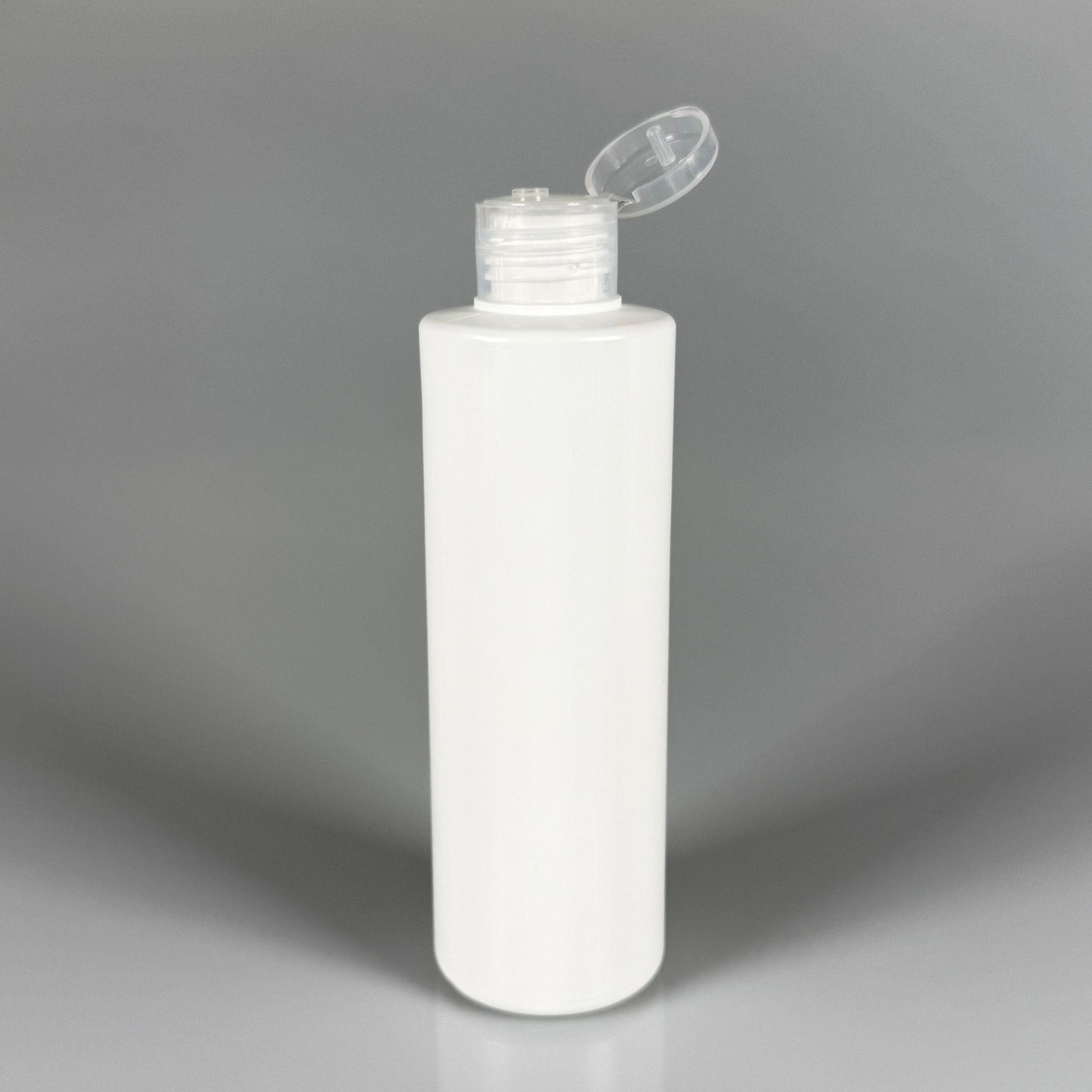 200 CC (SİLME 250 CC) BEYAZ SİLİNDİR MODEL MAT SERT POLİETİLEN ŞİŞE - ŞEFFAF FLİPTOP KAPAKLI - ÇITÇIT KAPAKLI - AÇILIR KAPANIR KAPAKLI - 200 ML BEYAZ PLASTİK ŞİŞE