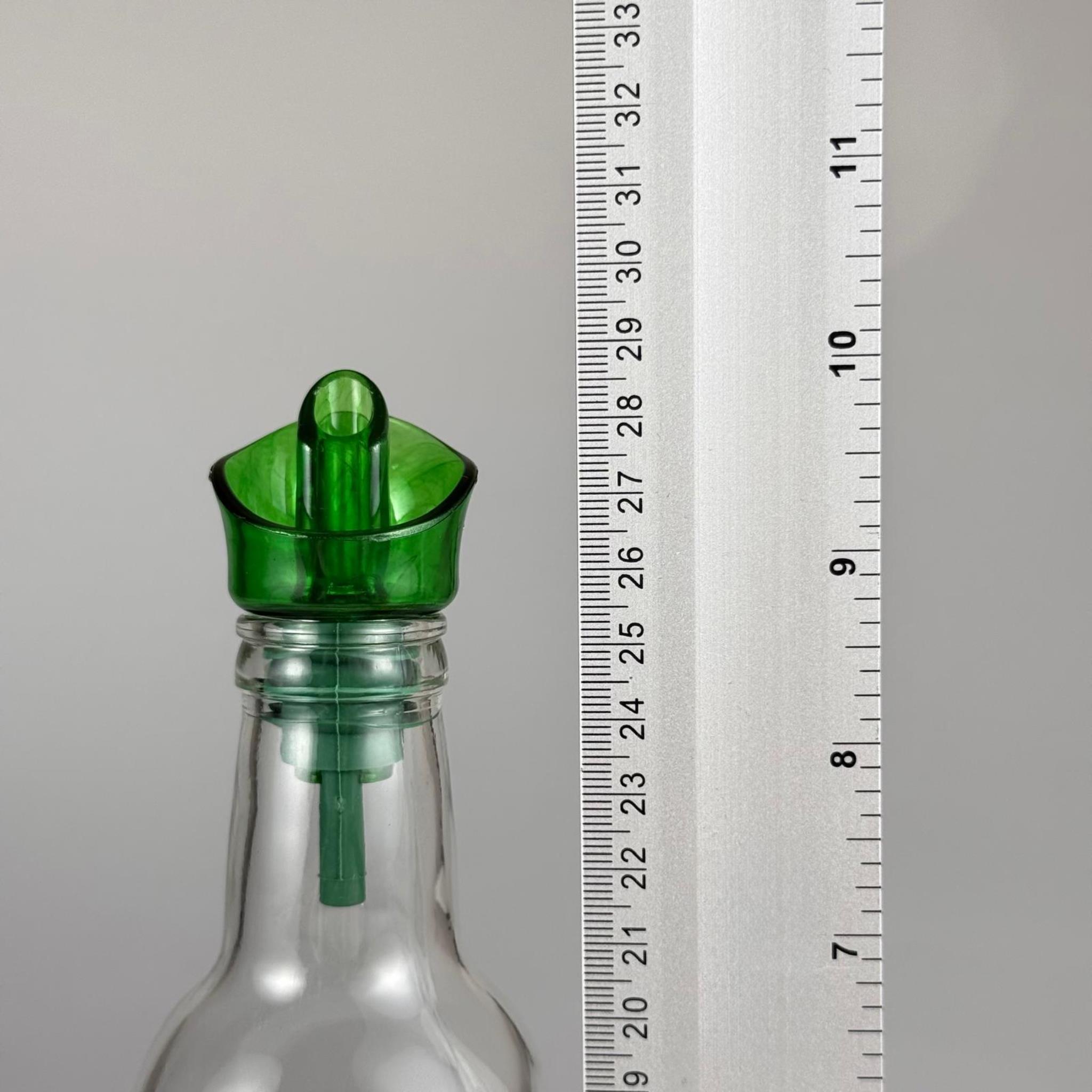 Akıtmaz Kapaklı Şık Cam Yağlık – Zeytinyağı ve Sirke İçin - Restoran Tipi 500 ML Şeffaf Maraska Kare Yağdanlık Açık Yeşil Akıtıcı Başlıklı EKO