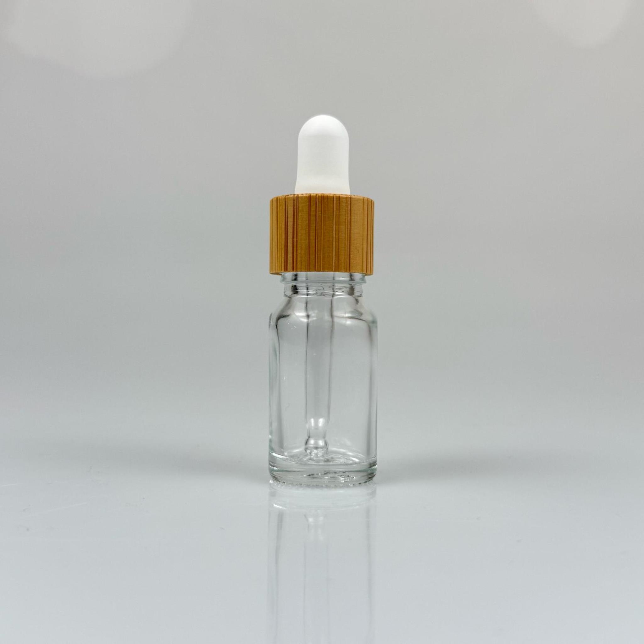 10 CC ŞEFFAF CAM DAMLALIKLI ŞİŞE - BEYAZ EMZİK - BAMBU AHŞAP KAPAK - 10 ML BAMBU KAPAKLI CAM DAMLALIKLI ŞİŞE