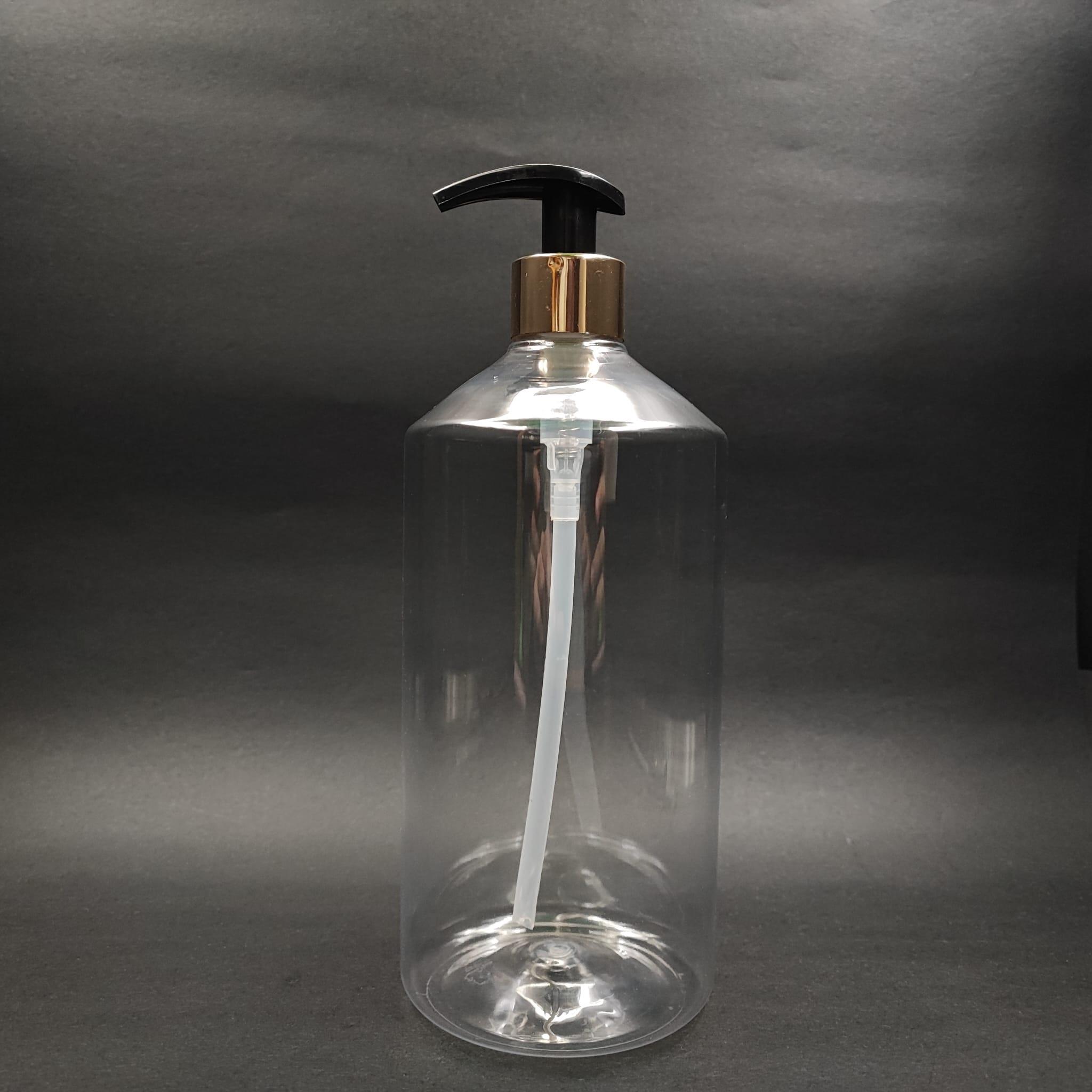 950 CC DÜZ MODEL PET ŞİŞE KÜT BOYUNLU  GOLD POMPALI - 950 ML POMPALI PET ŞİŞE