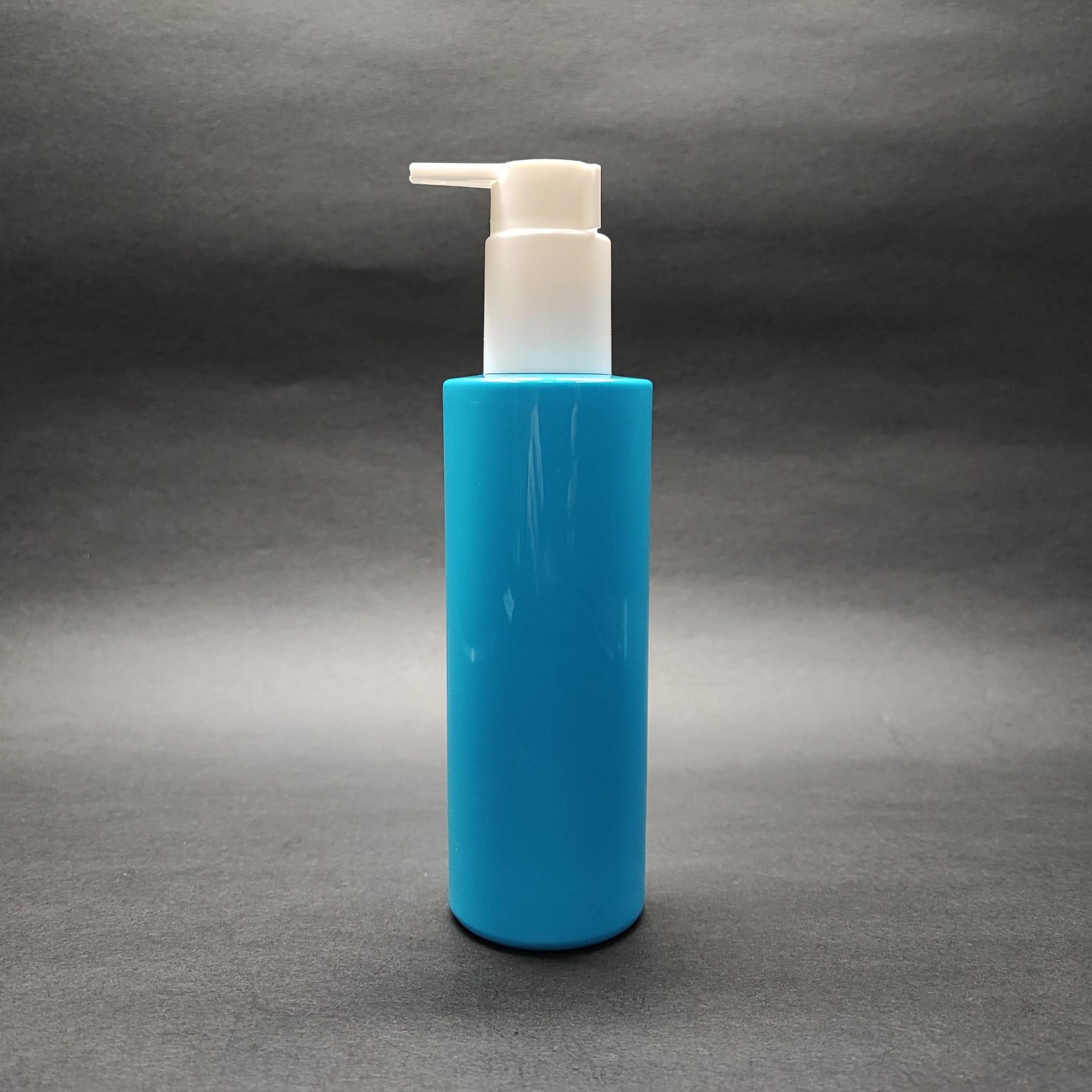 200 CC KÜT BOYUNLU UZUN SİLİNDİR PET ŞİŞE (24 GR) - BEYAZ XAVIER LOSYON POMPALI - 200 ML PLASTİK ŞİŞE - MAVİ