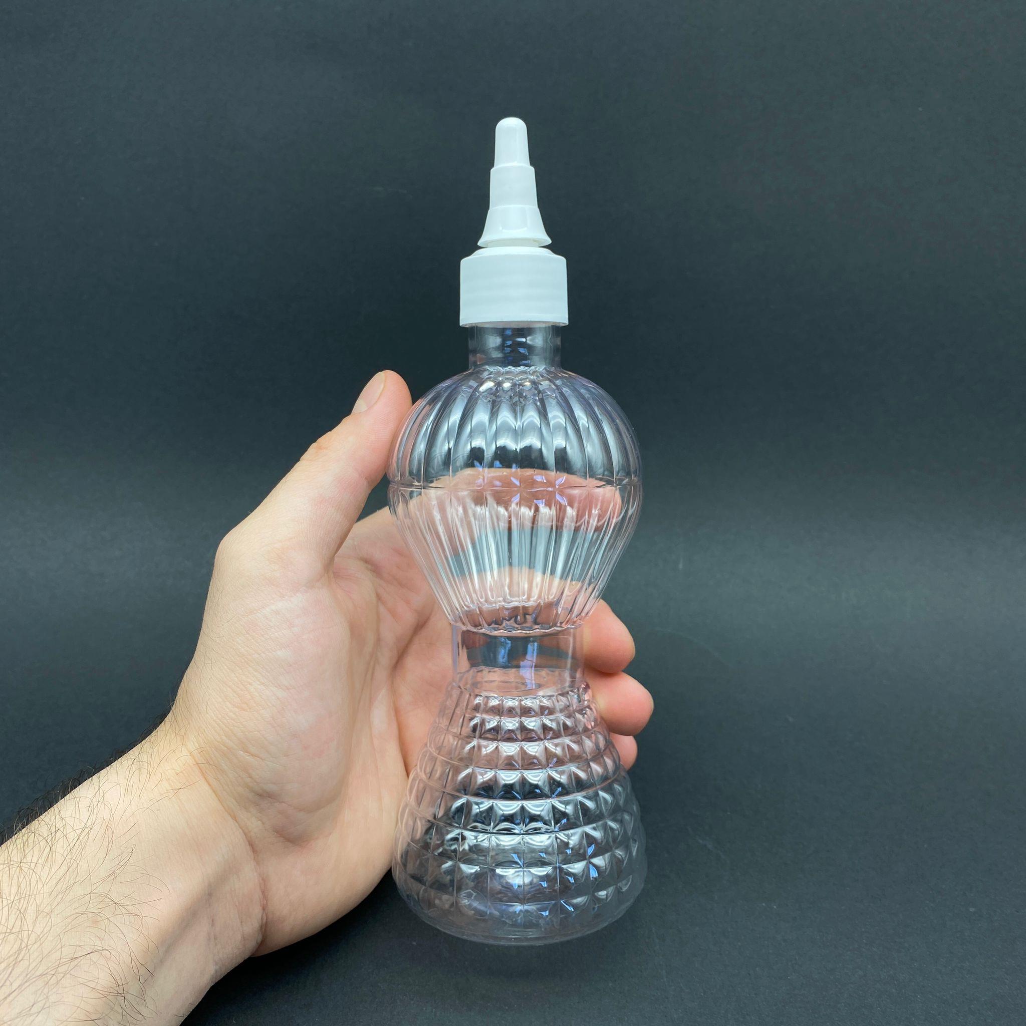 300 CC PIRLANTA MODEL PET ŞİŞE - BEYAZ ASANSÖR KAPAKLI - 300 ML AKITICILI PLASTİK ŞİŞE