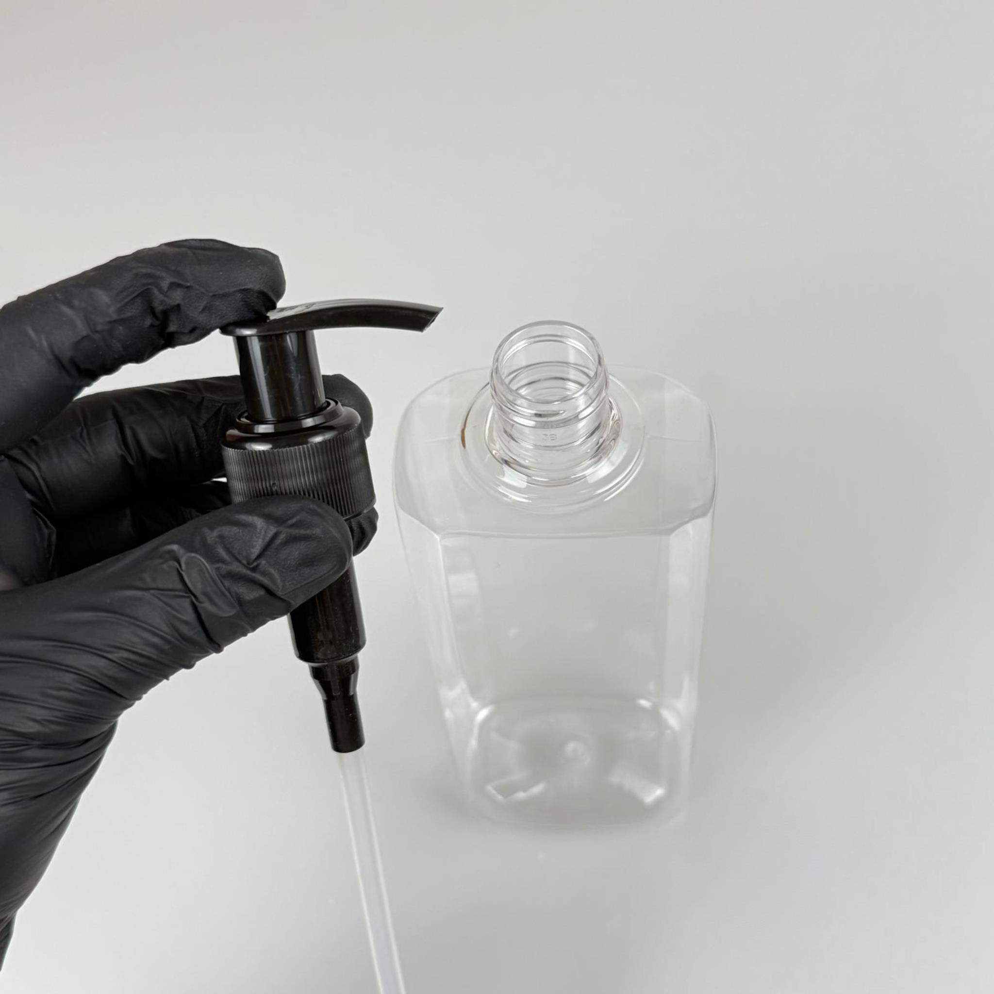 400 CC YASSI MODEL PET ŞİŞE - SİYAH POMPALI  - 400 ML PLASTİK POMPALI ŞİŞE