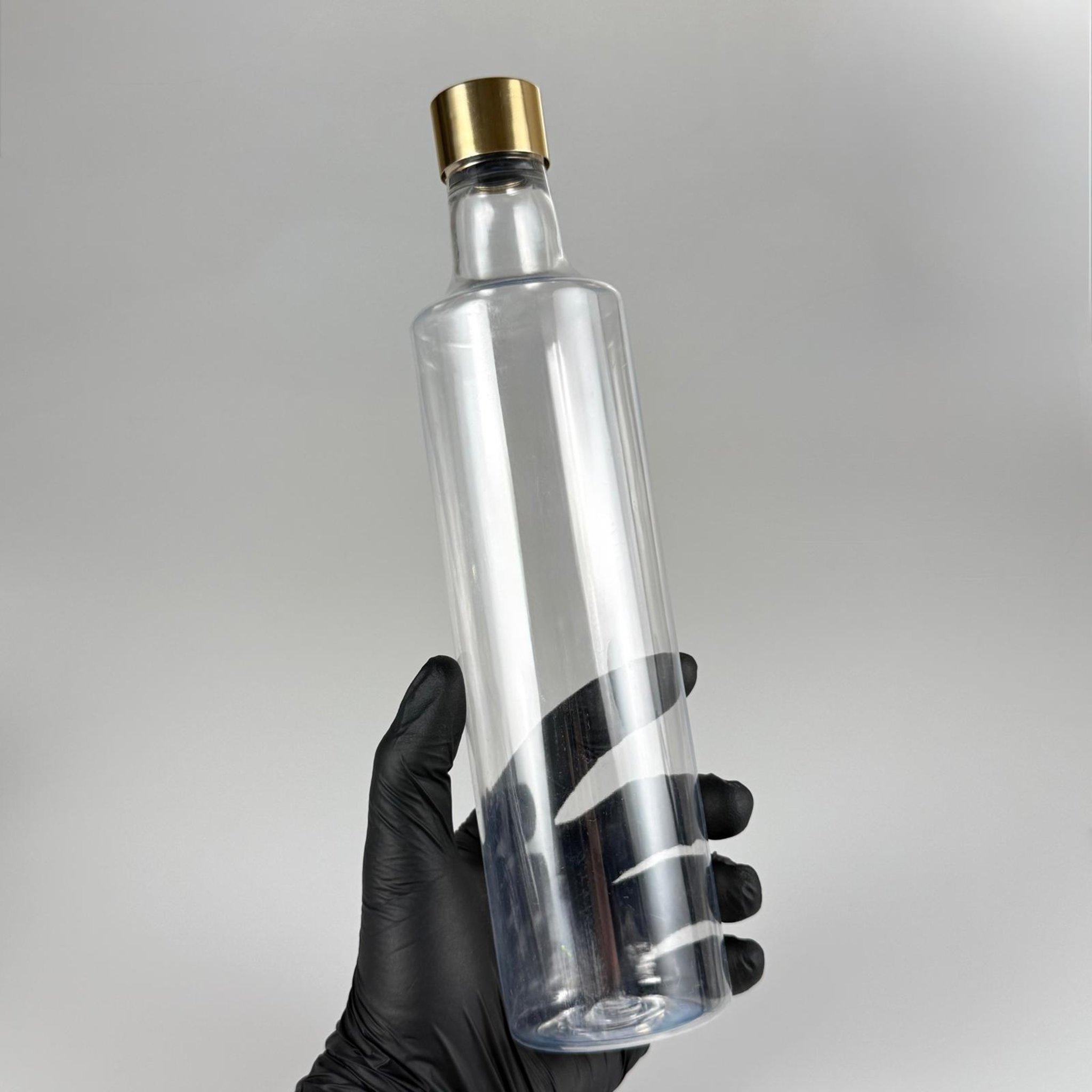 500 CC DORİKA SİLİNDİR PET ŞİŞE + ALÜMİNYUM KAPLAMALI GOLD KAPAKLI TAKIM - 500 ML DORİKA PLASTİK ŞİŞE