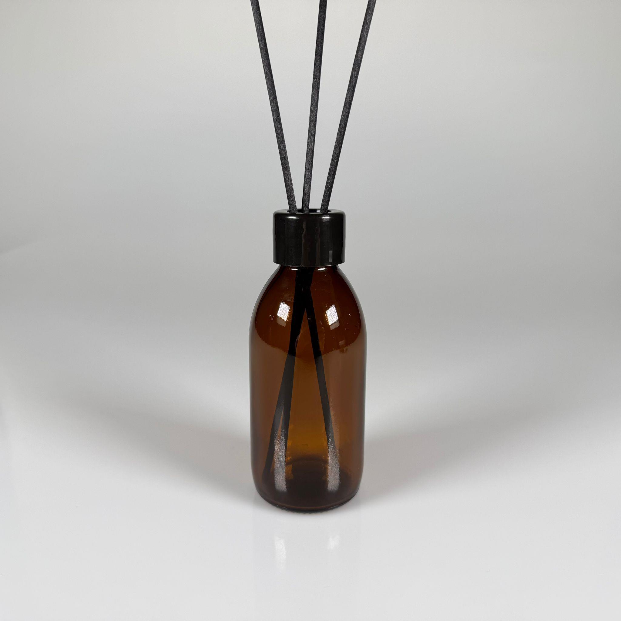 150 CC AMBER CAM BAMBU ODA KOKUSU ŞİŞESİ - 150 ML ÇUBUKLU BAMBU ODA KOKUSU ŞİŞESİ - DİFÜZÖR ŞİŞE- CAM ŞİŞE + SİYAH VİDALI KAPAK + KÖR TIPA + 3 ADET FİBER SİYAH BAMBU ÇUBUK