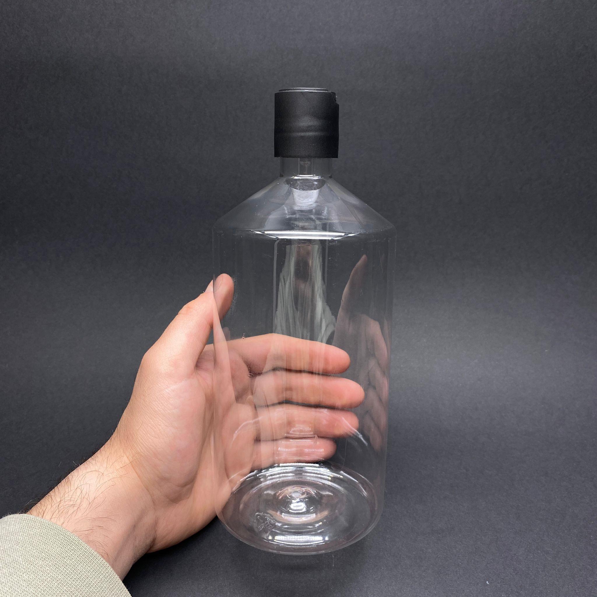950 CC PET ŞAMPUAN ŞİŞESİ (DÜZ) - SİYAH DİSKTOP KAPAKLI - 950 ML BOŞ PLASTİK ŞAMPUAN ŞİŞESİ