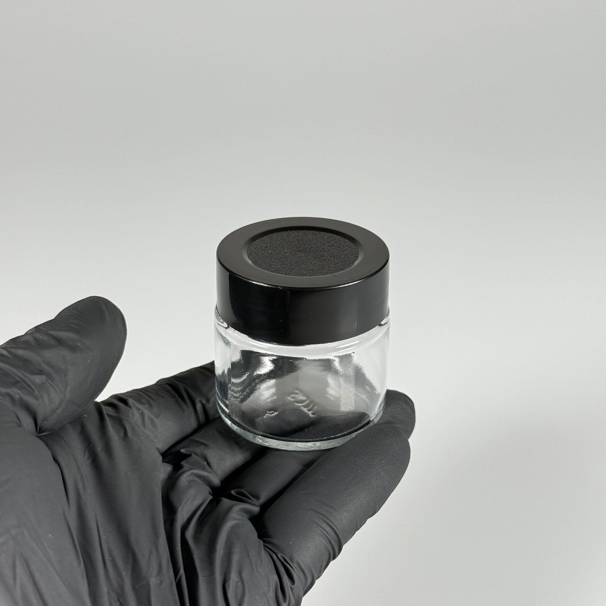 41 CC CAM KAVANOZ - SİYAH PLASTİK DERİN ÜSTÜ KUMLAMA KAPAKLI - 41 ML MİNİ MUM CAM KAVANOZLARI (KÜT BOYUNLU) , MİNİ KREM KAVANOZU