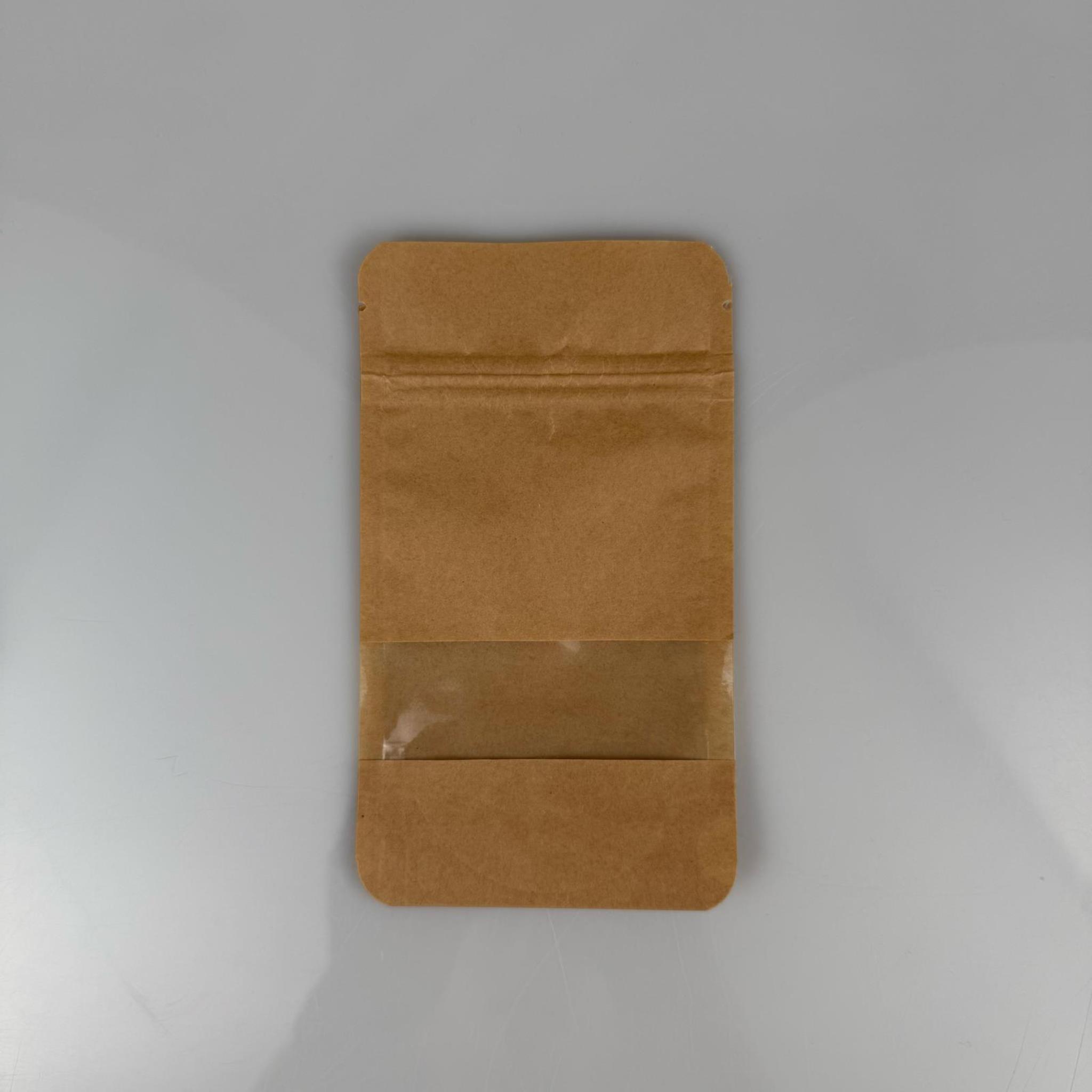 DOYPACK PENCERELİ - KRAFT AMBALAJ 8,5 X 14,5 CM - 50 GRAM - ÇEREZ, KURU KAHVE, KURUYEMİŞ, AKTAR VB İÇİN ÇITÇITLI KİLİTLİ KESE, KRAFT TORBA, ÇEREZLİK
