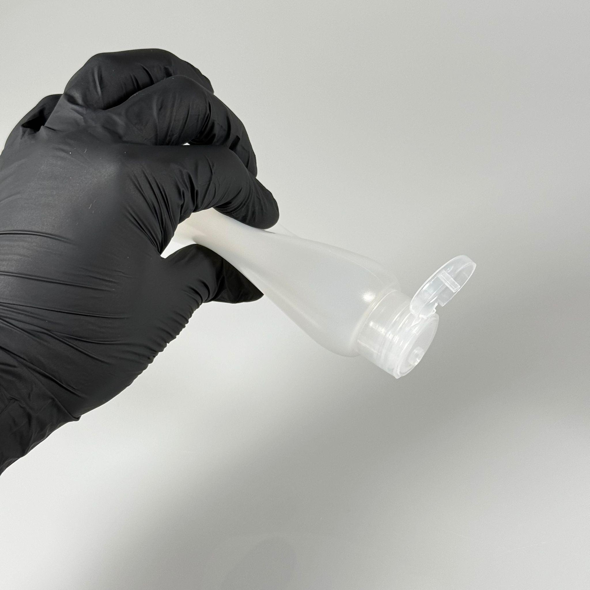 100 ML SIKILABİLİR YUMUŞAK PE PLASTİK ŞİŞE - ŞEFFAF FLİPTOP ŞAMPUAN KAPAKLI - 100 cc sos, yağ, kartuş, mürekkep vb için boş şişeler