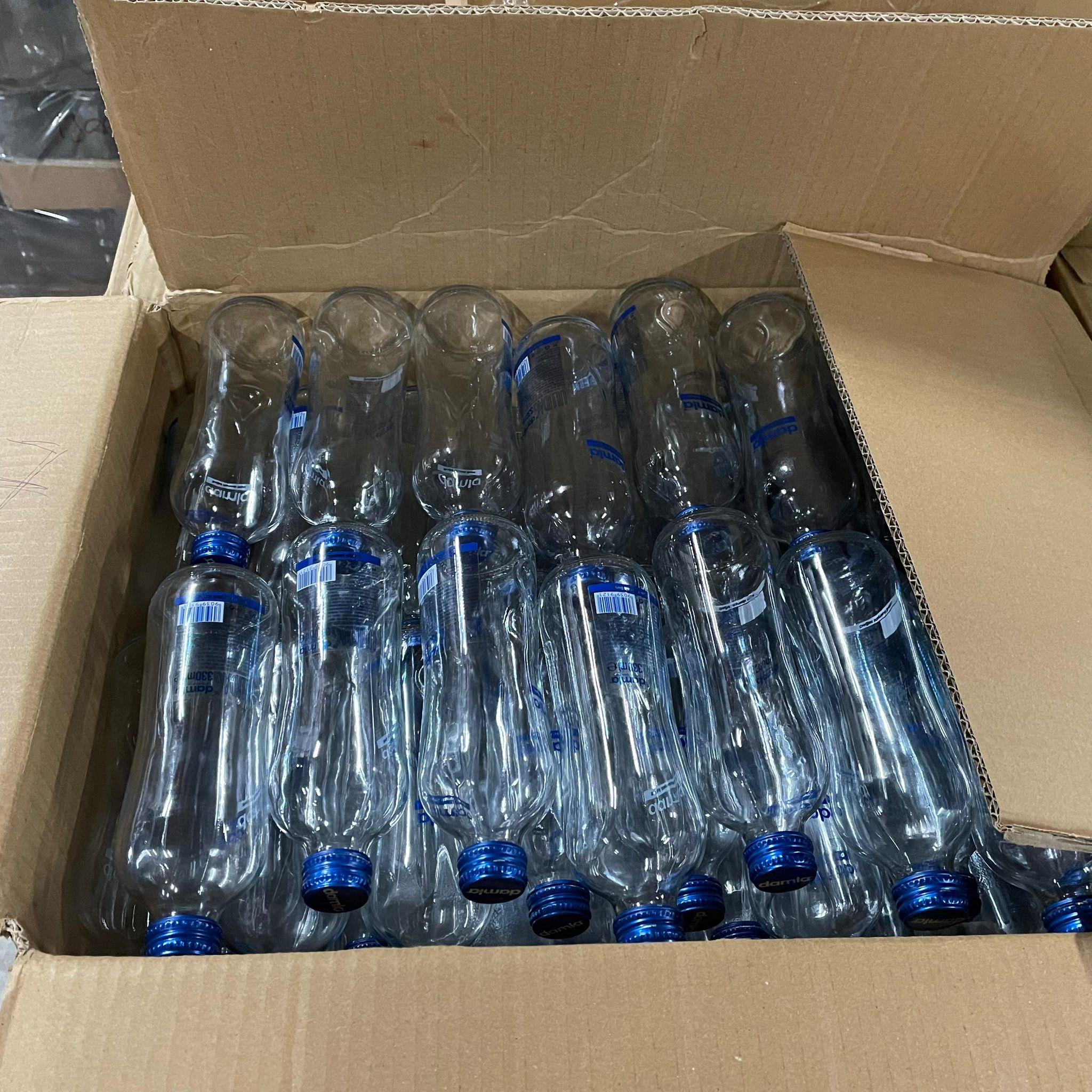 330 CC BOŞ CAM SU ŞİŞESİ - KULLANILMIŞ 2. EL CAM ŞİŞE - CAFETERYADA KULLANILMIŞ UYGUN FİYATLI CAM ŞİŞE - KAPAKLI - 330 ml damla su şişesi
