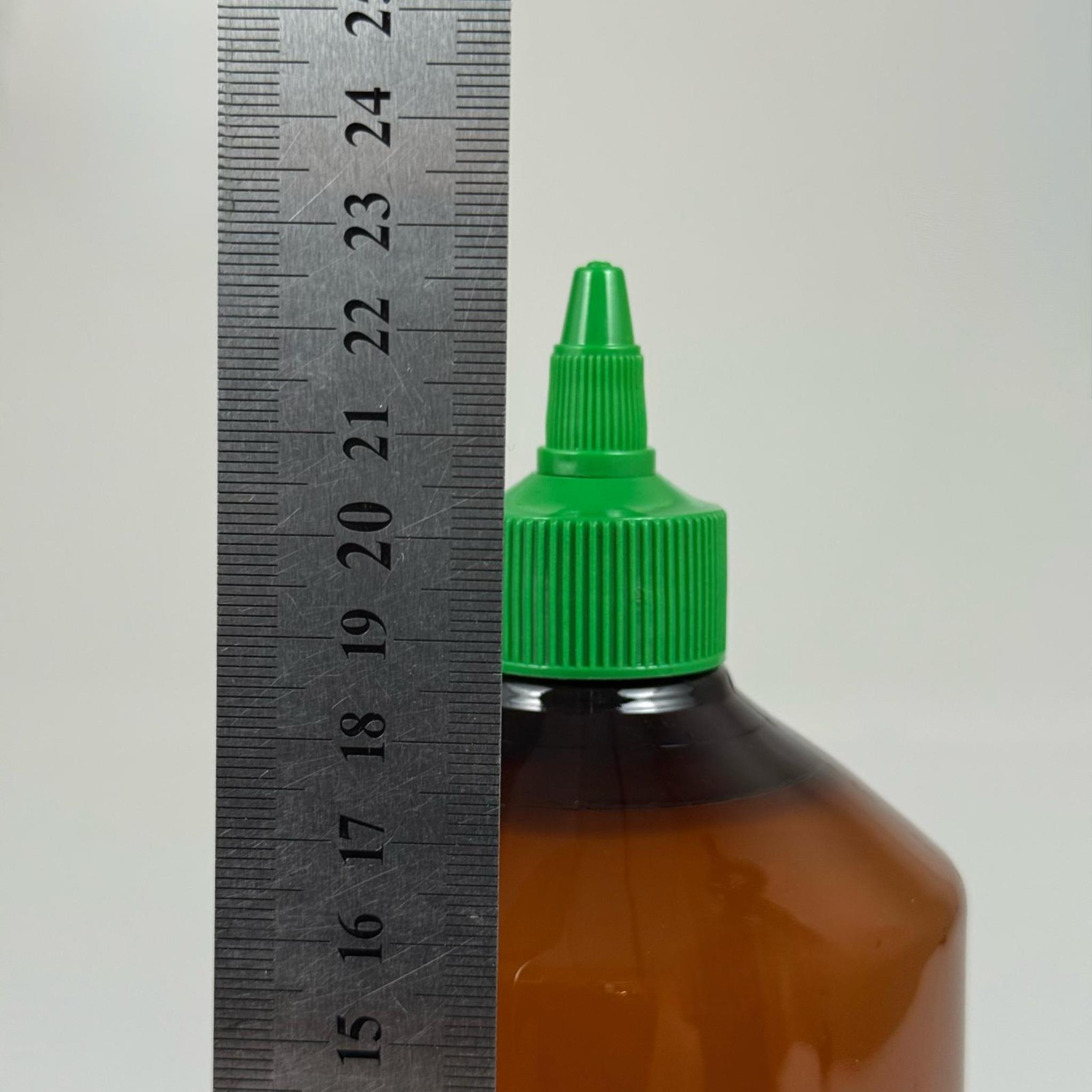 ZEYTİNYAĞI, SOS, ACI SOS, SİRKE, SRIRACHA VB BOŞ ŞİŞELERİ - YEŞİL SİVRİ TWİST AKITICI KAPAK + 950 ML AMBER KAHVERENGİ PET PLASTİK ŞİŞE TAKIM