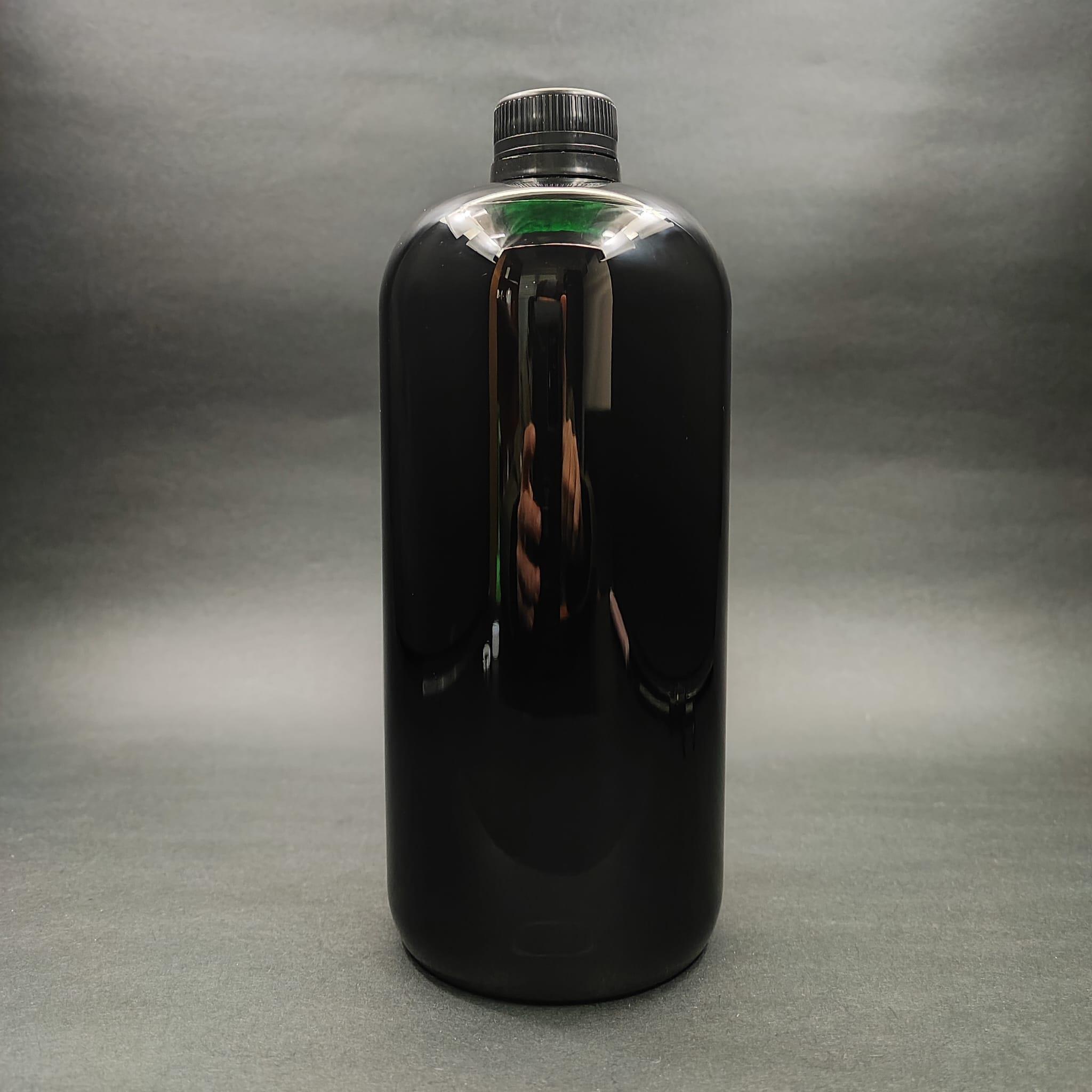 1000 CC SİYAH PLASTİK ŞİŞE - SİYAH KİLİTLİ CONTALI KAPAKLI - 1000 ML SİYAH BOŞ PET ŞİŞE
