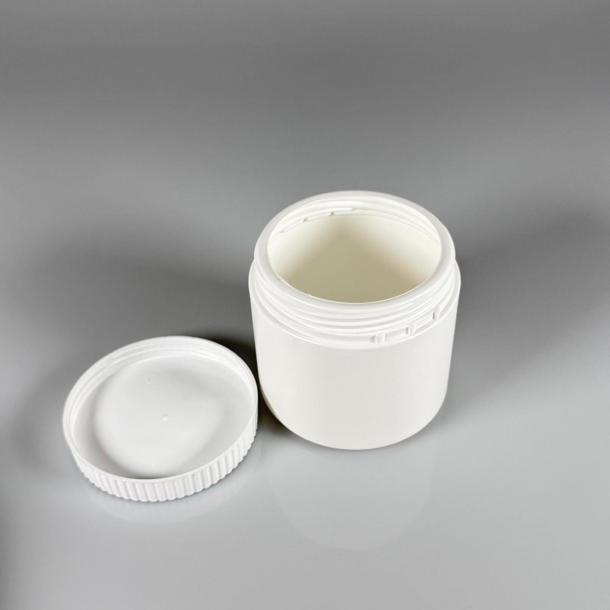 500 CC POMAT KUTUSU KİLİTLİ KAPAKLI BEYAZ - 500 ML PE POLİETİLEN KREM KAVANOZU