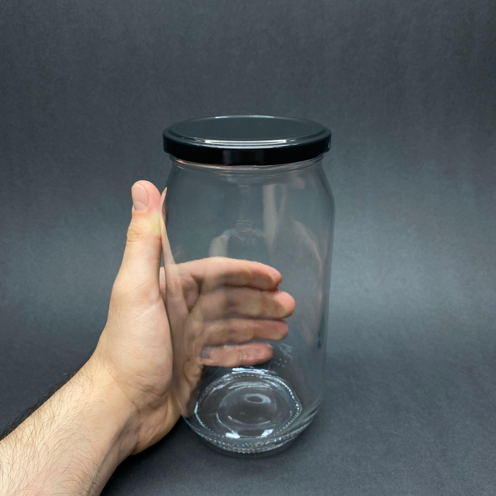 1000 CC CAM KAVANOZ - SİYAH METAL KAPAKLI - 1000 ML CAM KONSERVE KAVANOZU - LİTRELİK KAVANOZ - PAŞABAHÇE