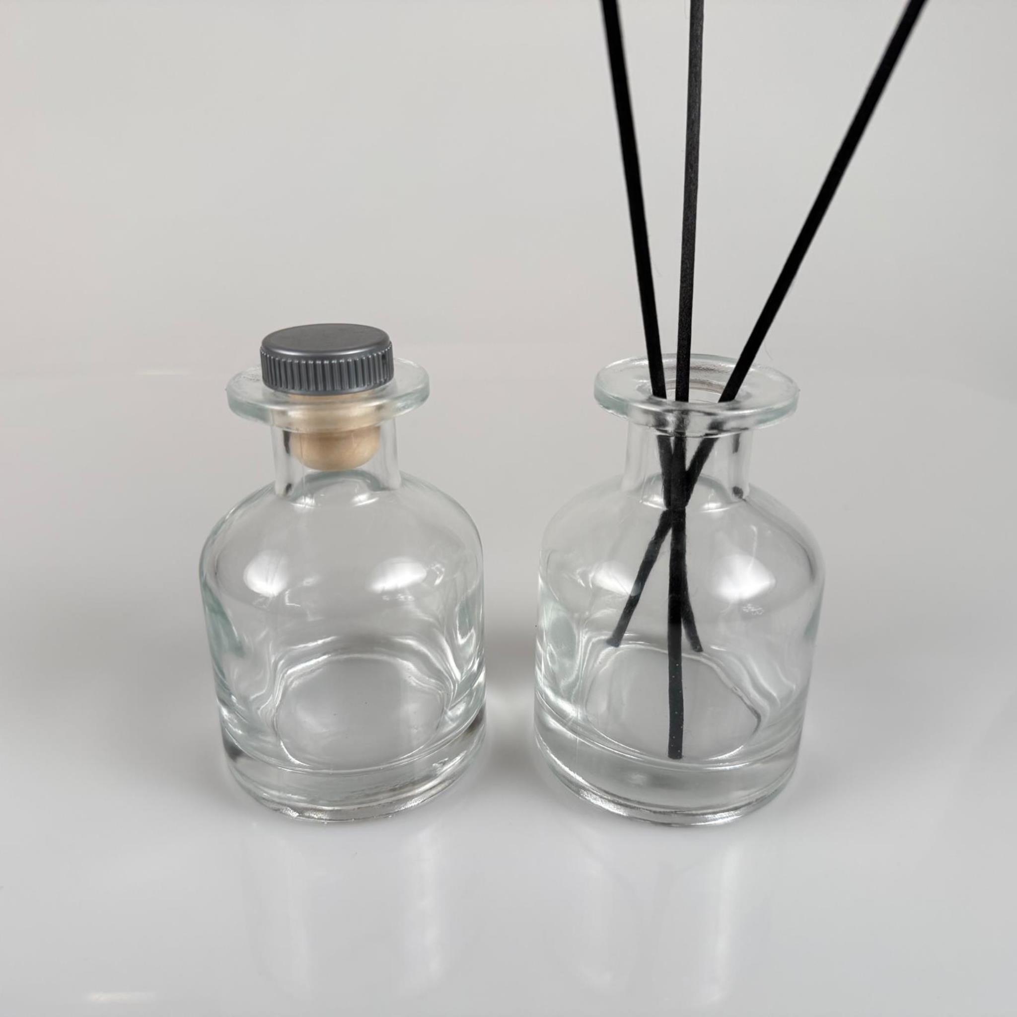 150 CC CAM BAMBU SİLİNDİR ODA KOKUSU ŞİŞESİ - 150 ML DİFFUSER CAM ŞİŞE + GRİ MANTAR TIPA + 3 ADET 24 CM FİBER BAMBU ÇUBUK