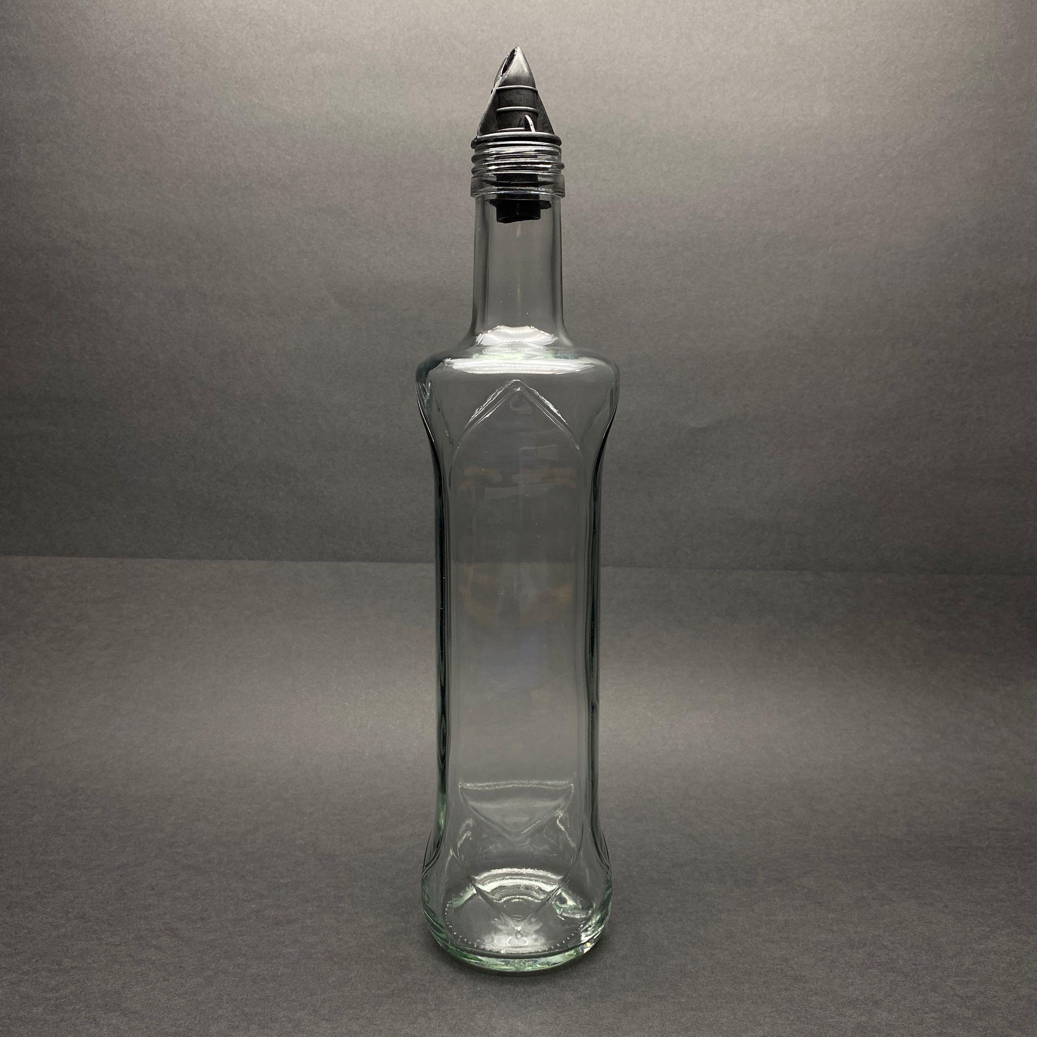 500 CC DORİKA OVAL DESENLİ CAM ŞİŞE - SİYAH YAĞDANLIK TIPALI - 500 ML YAĞLIK ŞİŞESİ - SİRKELİK ŞİŞESİ