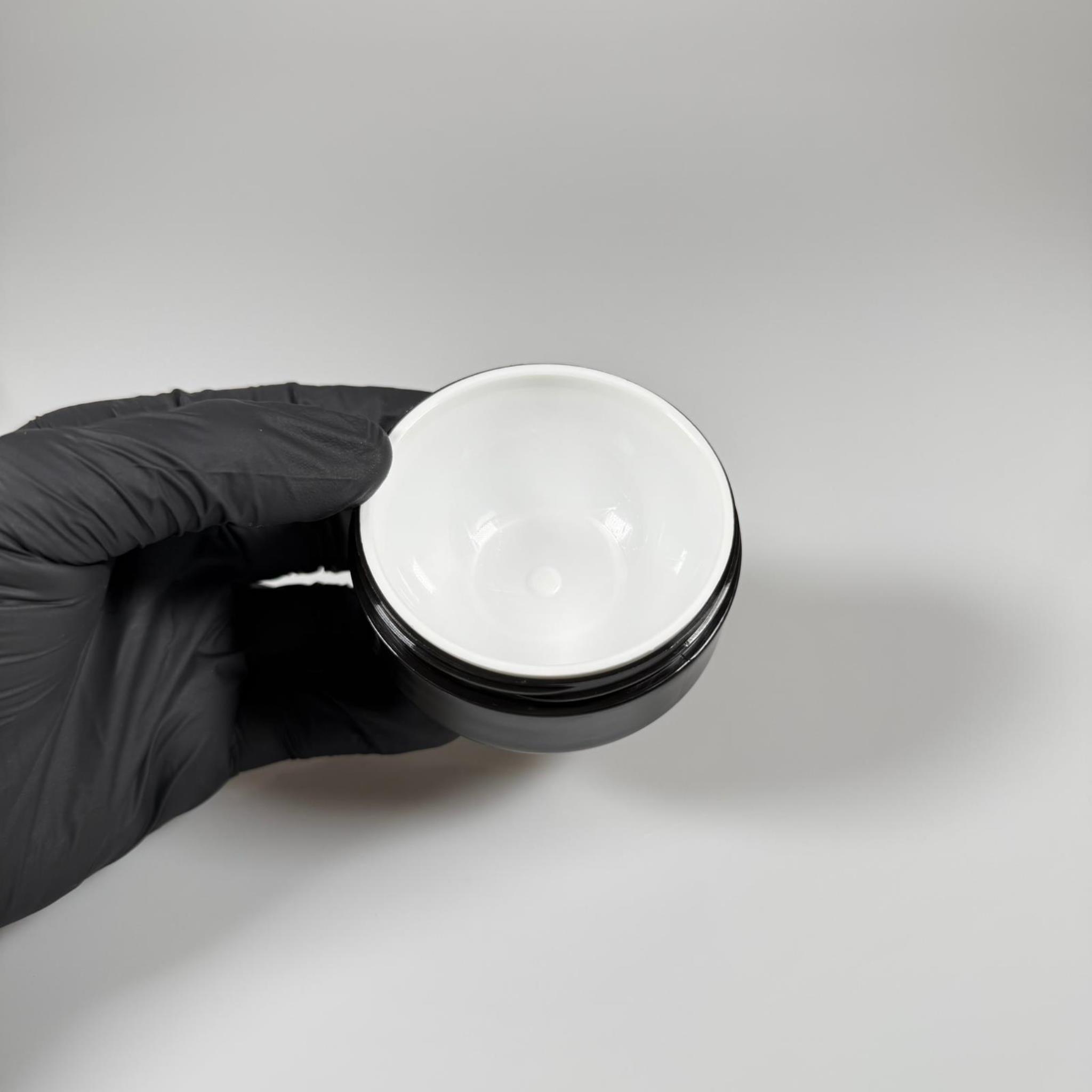 50 CC PİTY ÇİFT CİDARLI KREM KAVANOZU - KAPAKLI - SİYAH - GOLD YALDIZLI KREM KUTUSU - KOZMETİK AMBALAJ