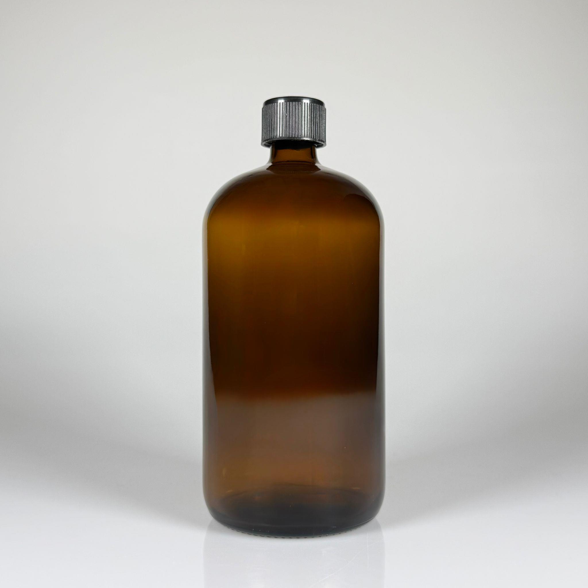 1 LT KAHVERENGİ ECZA ŞİŞESİ - SİYAH ÇOCUK KİLİT KAPAKLI KAPAK - 1000 CC AMBER KÜT BOYUNLU CAM İLAÇ ŞİŞESİ - BOŞ ŞURUP ŞİŞELERİ