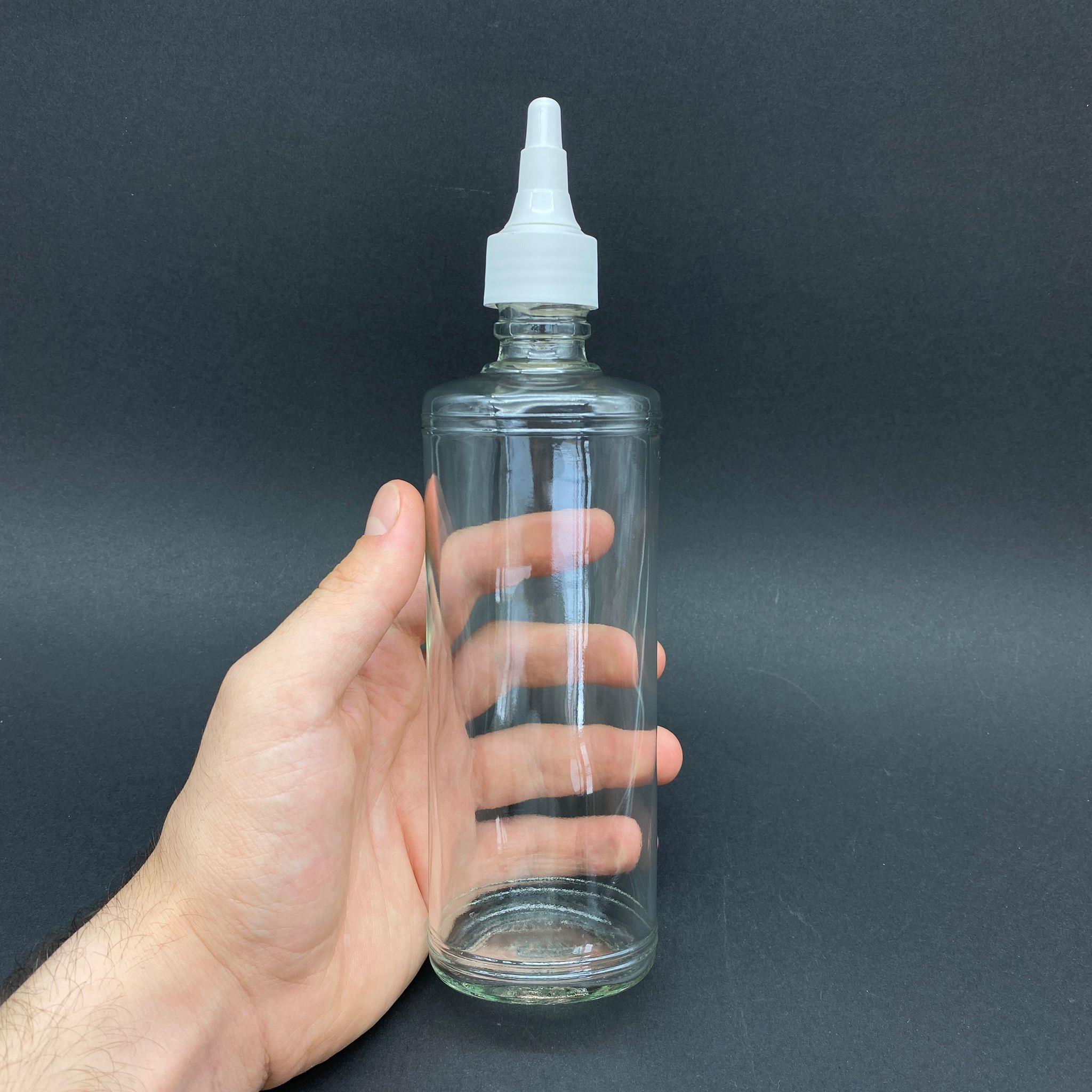 250 CC REBUL MODEL CAM ŞİŞE - BEYAZ ASANSÖR KAPAKLI - 250 ML AKITICILI CAM ŞİŞE