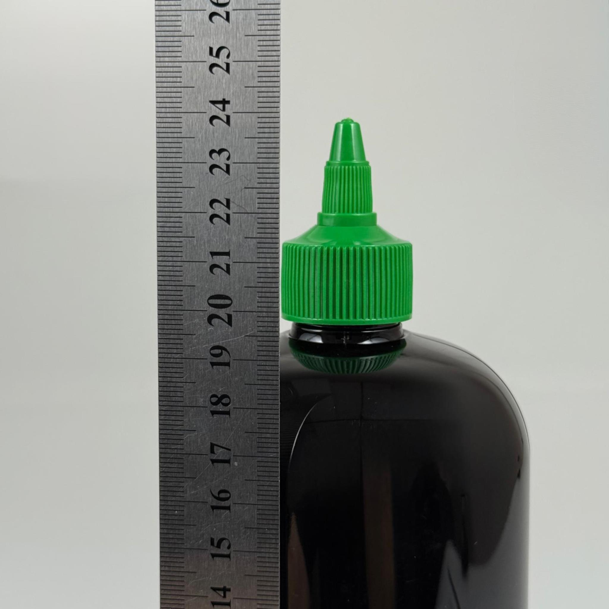 ZEYTİNYAĞI, SOS, ACI SOS, SİRKE, SRIRACHA VB BOŞ ŞİŞELERİ - YEŞİL SİVRİ TWİST AKITICI KAPAK + 1000 ML SİYAH PET PLASTİK ŞİŞE TAKIM